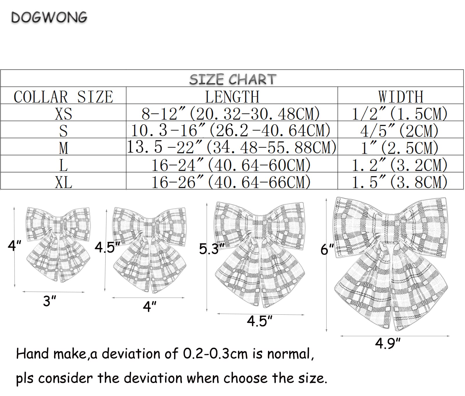 Dogwong Christmas Dog Collar With Sailor Bow, Red Plaid Deer Dog Collar Soft Durable Adjustable Cotton Puppy Collar For Small Me