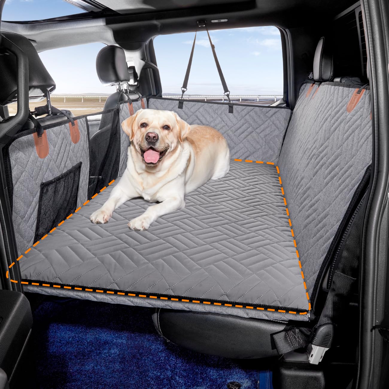 Yjgf Dog Mat For Back Seat Extender For Dogs,Dog Bed For Car,Hard Bottom Seat Cover,Pet Cover For Hammock(Gray, For Truck Back S