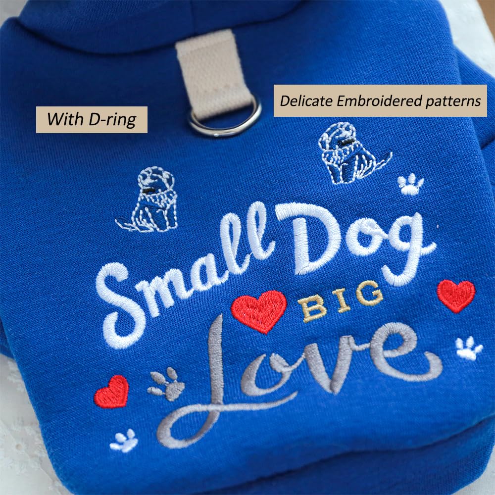 Aniac Happy Dog Hoodies - Puppy Clothes For Small Dogs & Cats, Warm Winter Sweater, Cold Weather Coat For Kitten, Chihuahua, Yor