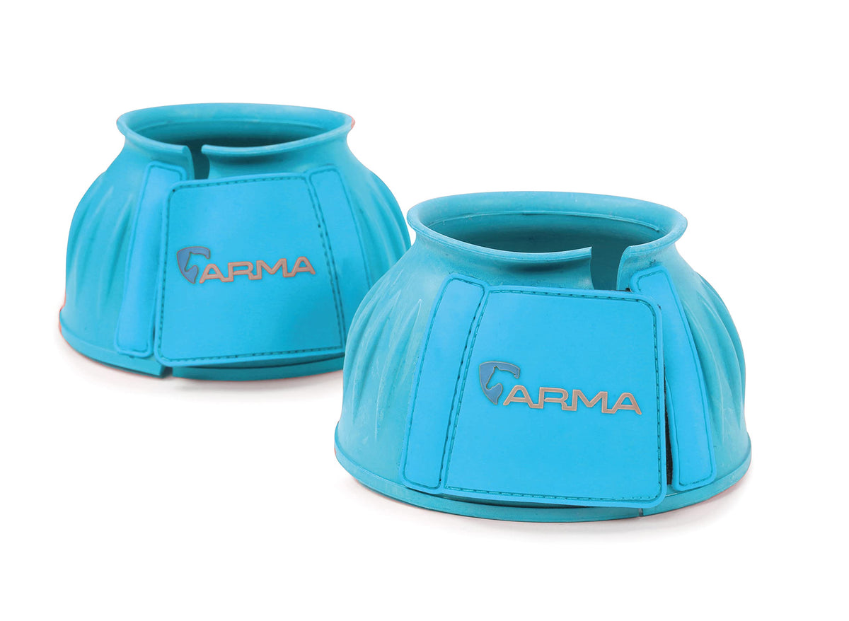 Shires Arma Over Reach Horse Bell Boots (Baby Blue, Cob)