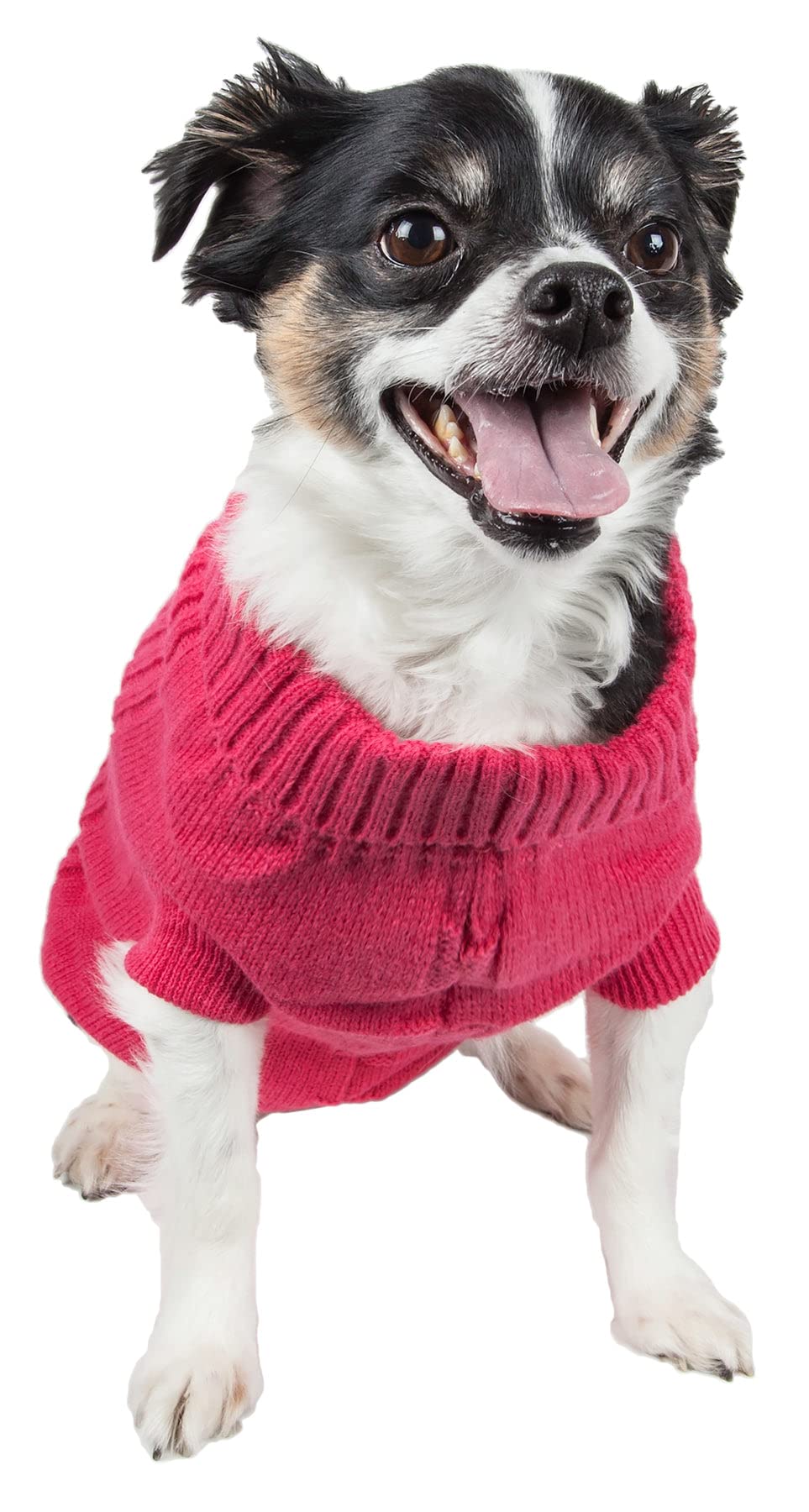 Pet Life Heavy Cotton Rib-Collared Fashion Designer Pet Dog Sweater, Small, Light Pink