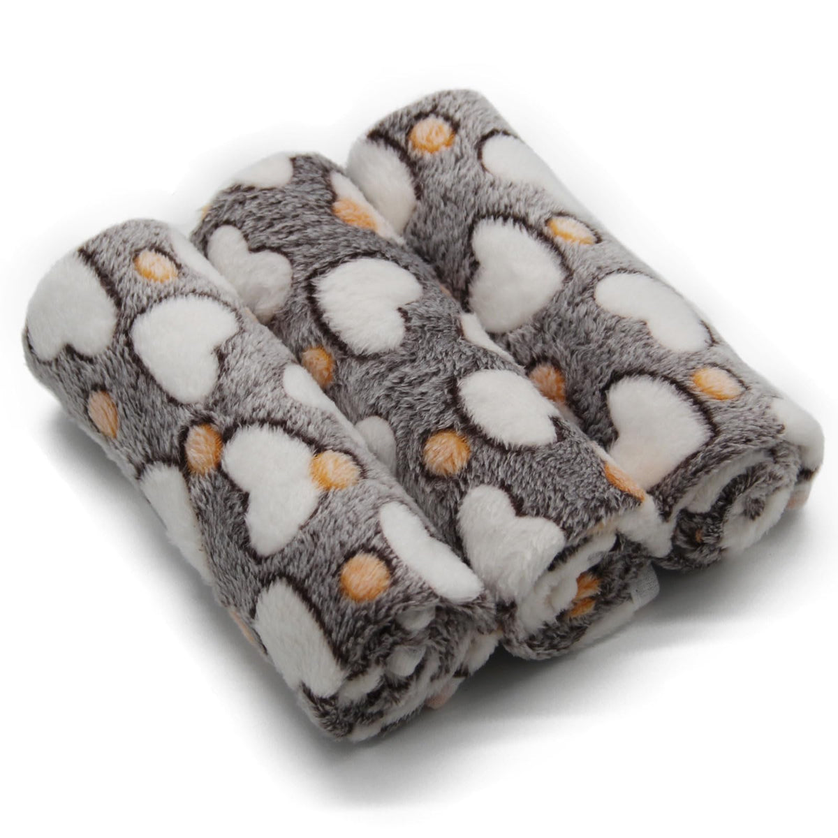 1 Pack 3 Puppy Blankets Super Soft Warm Sleep Mat Grey Cute Print Blanket Fluffy Fleece Pet Blanket Flannel Throw Dog Blankets For Small Dogs Puppy Dogs Fluffy Cats,Love-Large(40'X30')