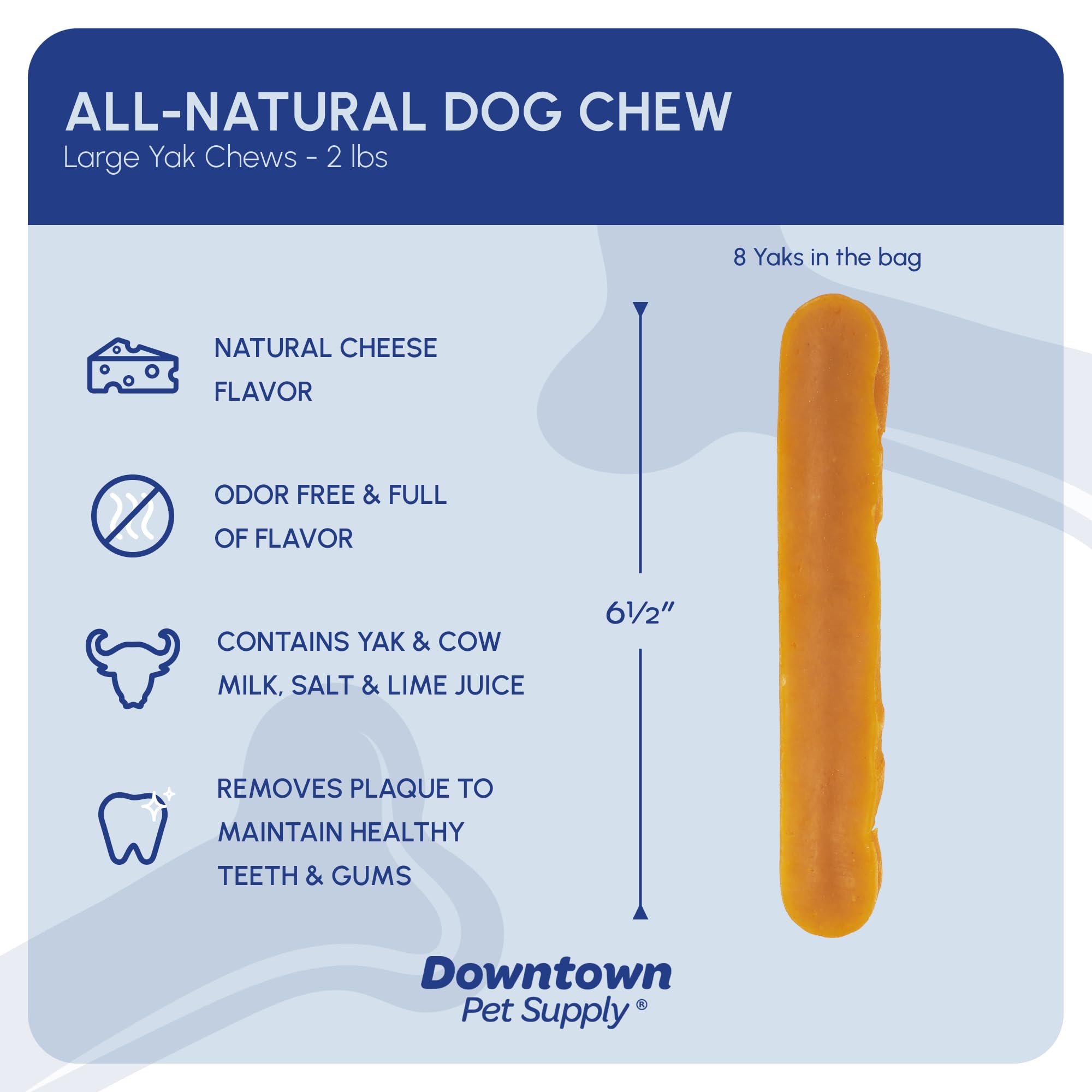 Downtown Pet Supply Regular Yak Chew 2 lbs. (1 lb 15.5 OZ 2 lb 1 OZ) - NEPAL