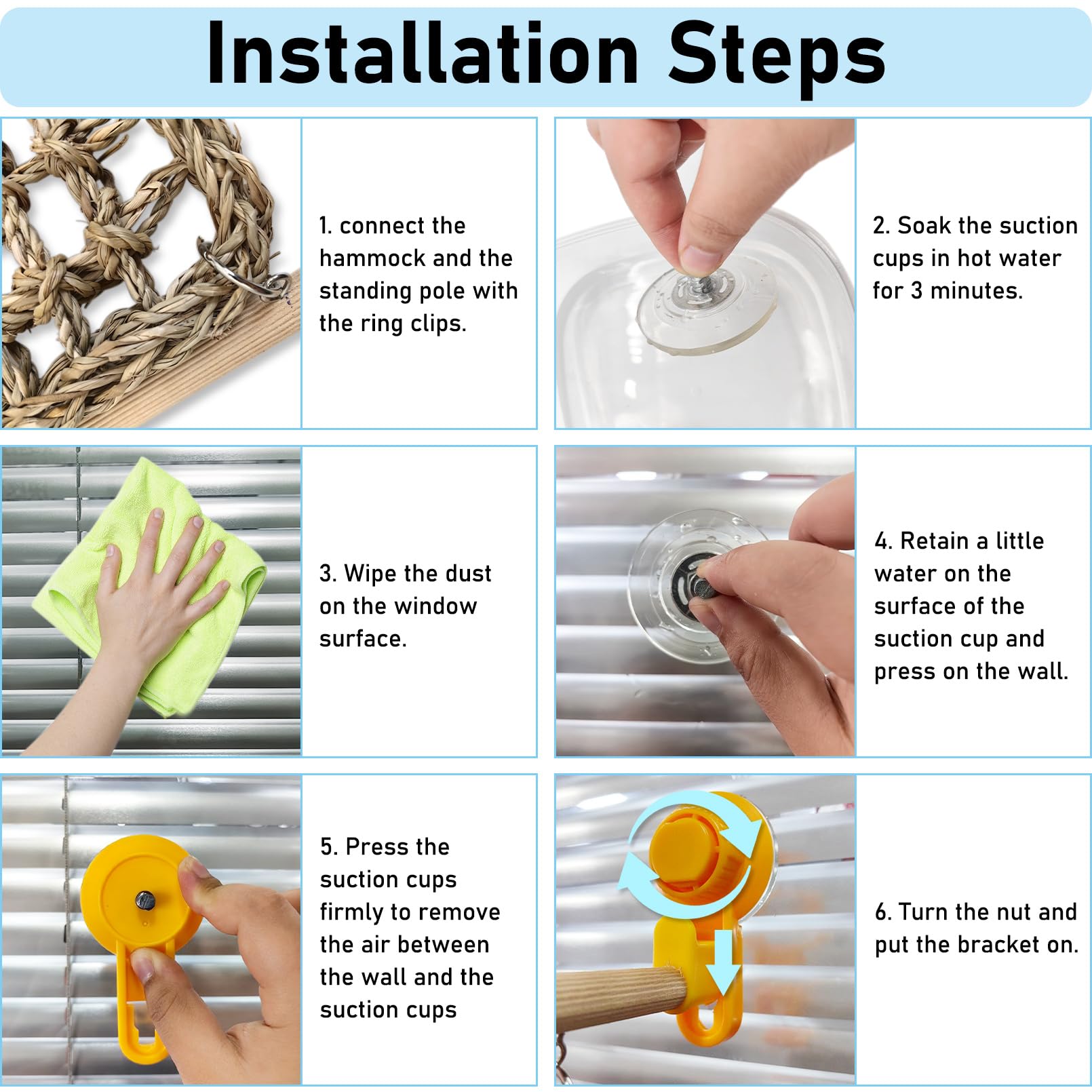 Vcepjh Bearded Dragon Hammock, Reptile Window Perch Natural Seagrass Gecko Climbing Tank Accessories Lizard Lounger Bed With Pow