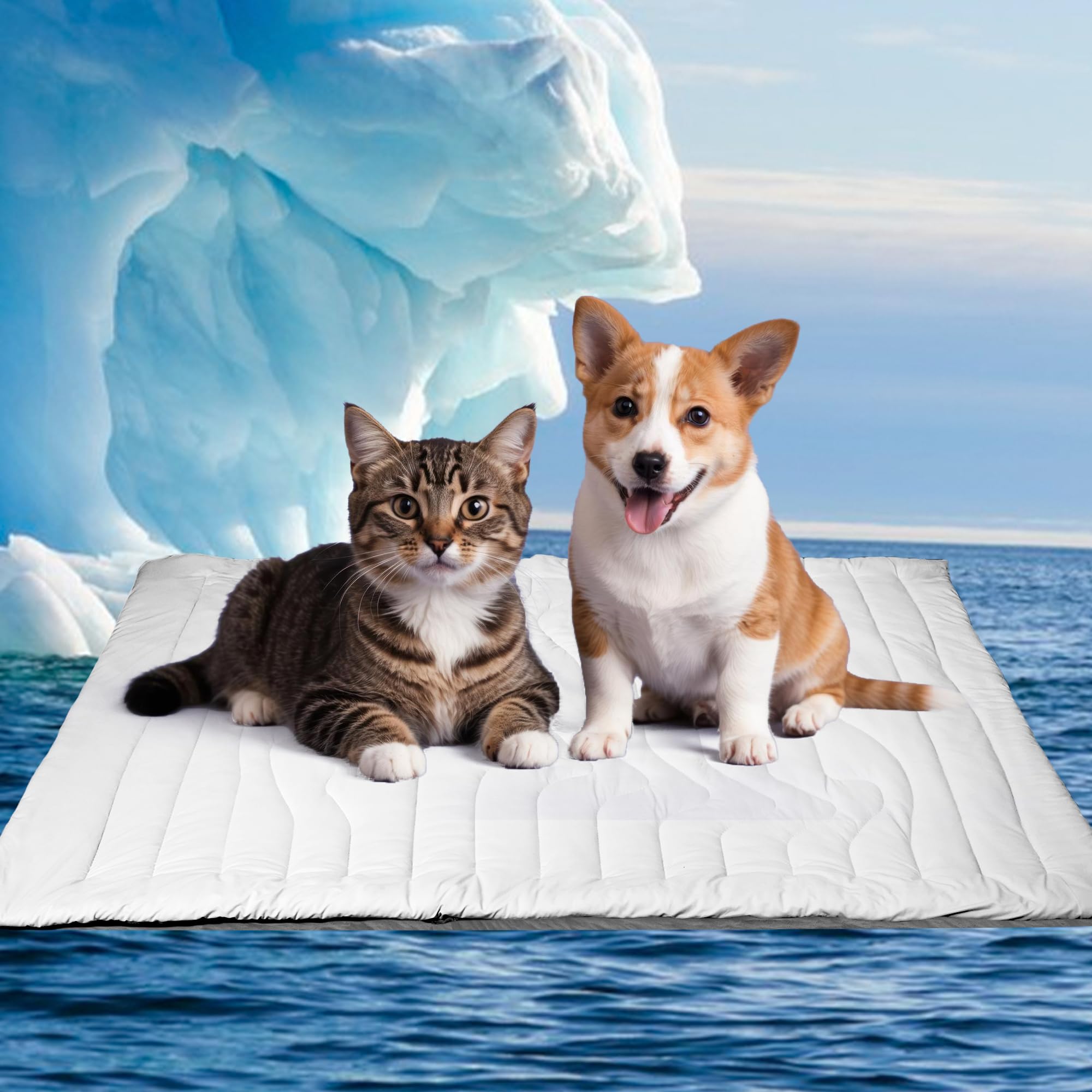 Homcolorful Cooling Mat For Large Dogs Q-Max > 0.5, 36' X 23' Thin Washable Pet Cooling Pad, Portable Kennel Puppy Bed For Sum