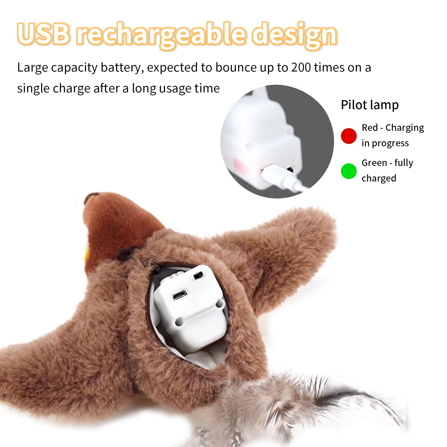 Interactive Chirping Bird Cat Toys, With Flapping Wings, 2025 New Flying Bird Cats Toy, Upgrade Flapping Bird Interactive Flying