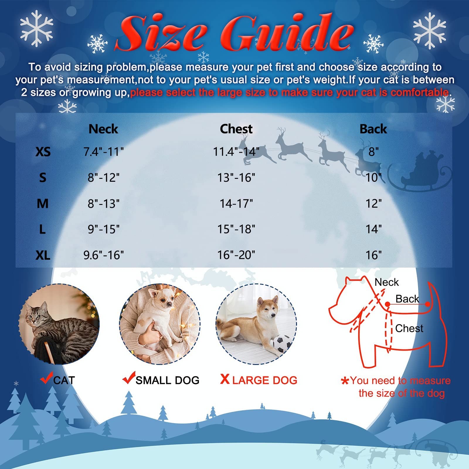 Rypet 2 Packs Cat Christmas Sweater - Puppy Christmas Sweater Pet Turtleneck Knitwear With Reindeer Santa Claus Pattern Sweaters