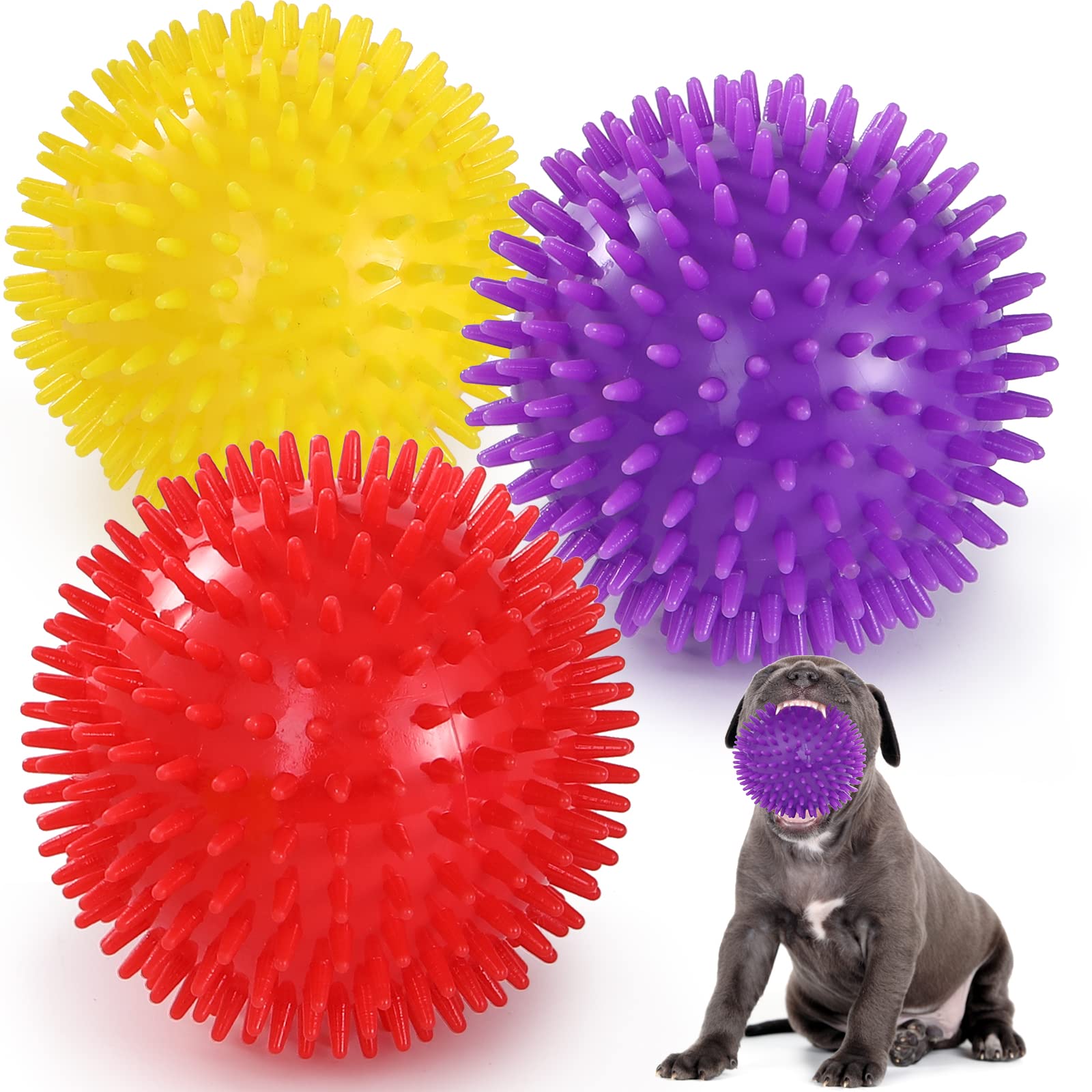 VITEVER 3 Colors 4.5? Heavy Duty Squeaky Dog Toy Balls for Medium Larg –  Petocart