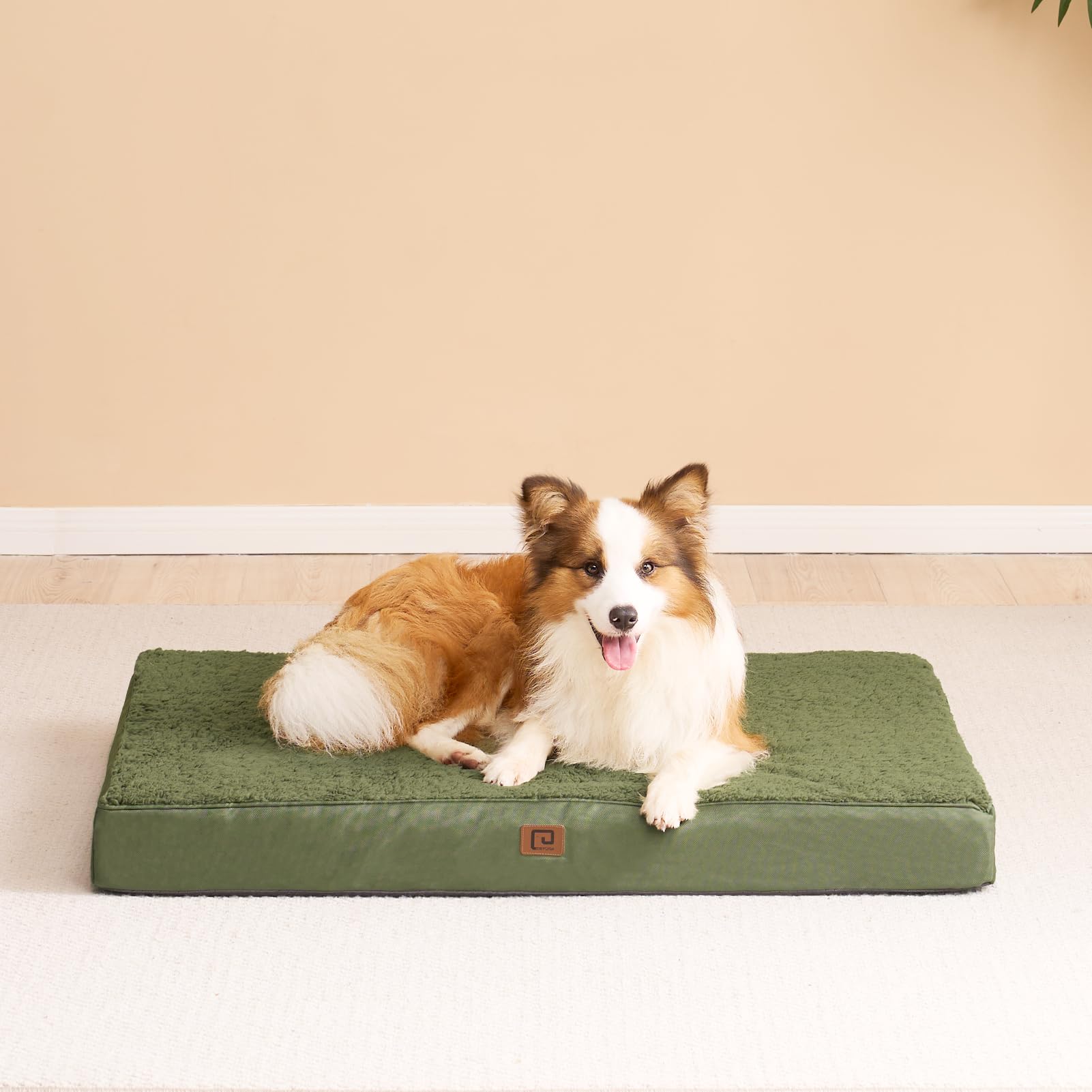 Eheyciga Orthopedic Foam Dog Bed, Xxl, 47'L X 29'W X 3.5'Th, Dark Green