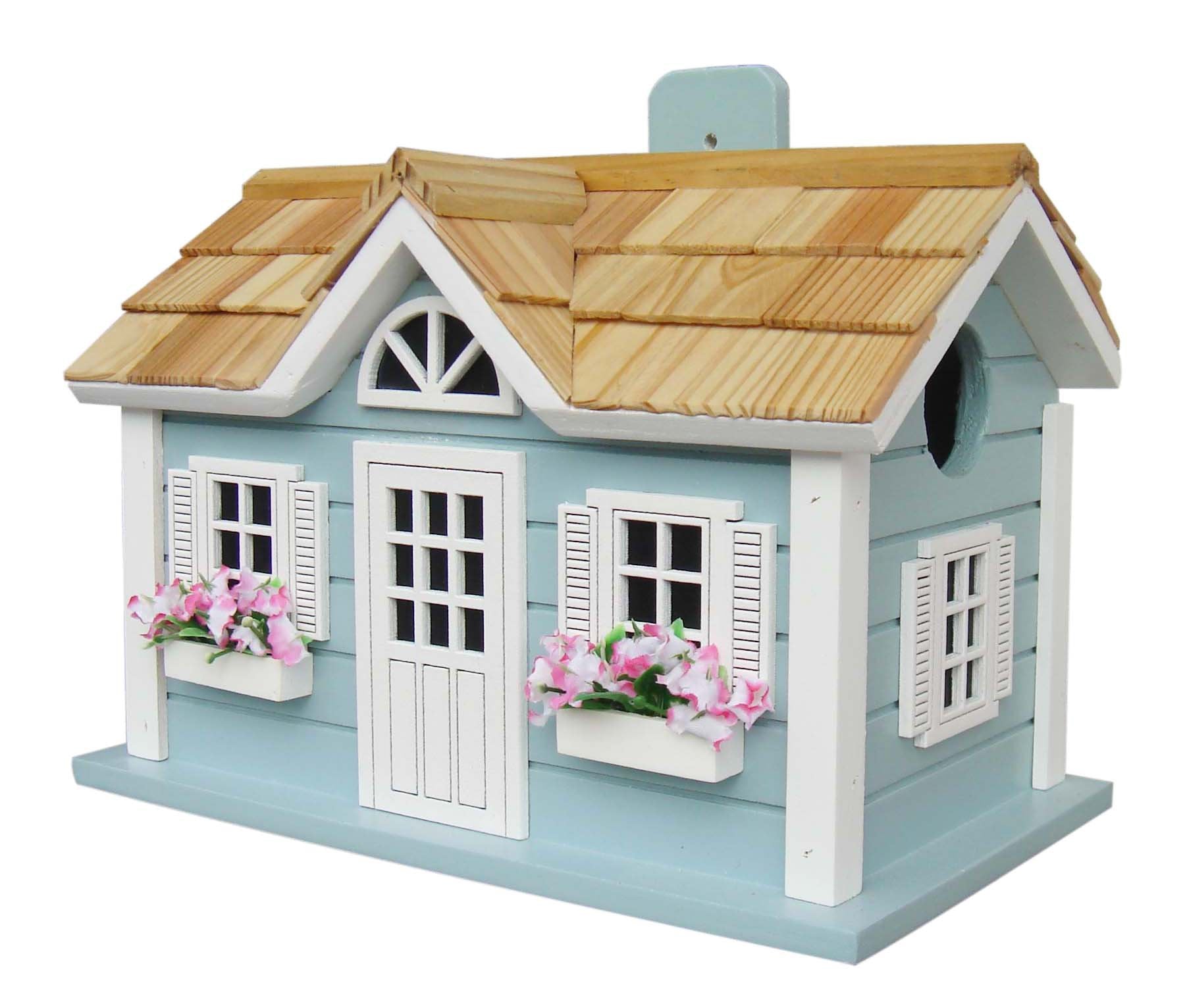Home Bazaar Hand-made Nantucket Cottage Blue Bird House - Bird Friendly - Home Decor