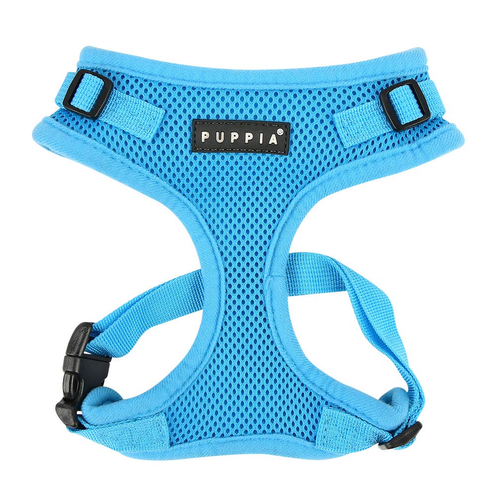 Authentic Puppia Ritefit Harness With Adjustable Neck, Sky Blue, Large
