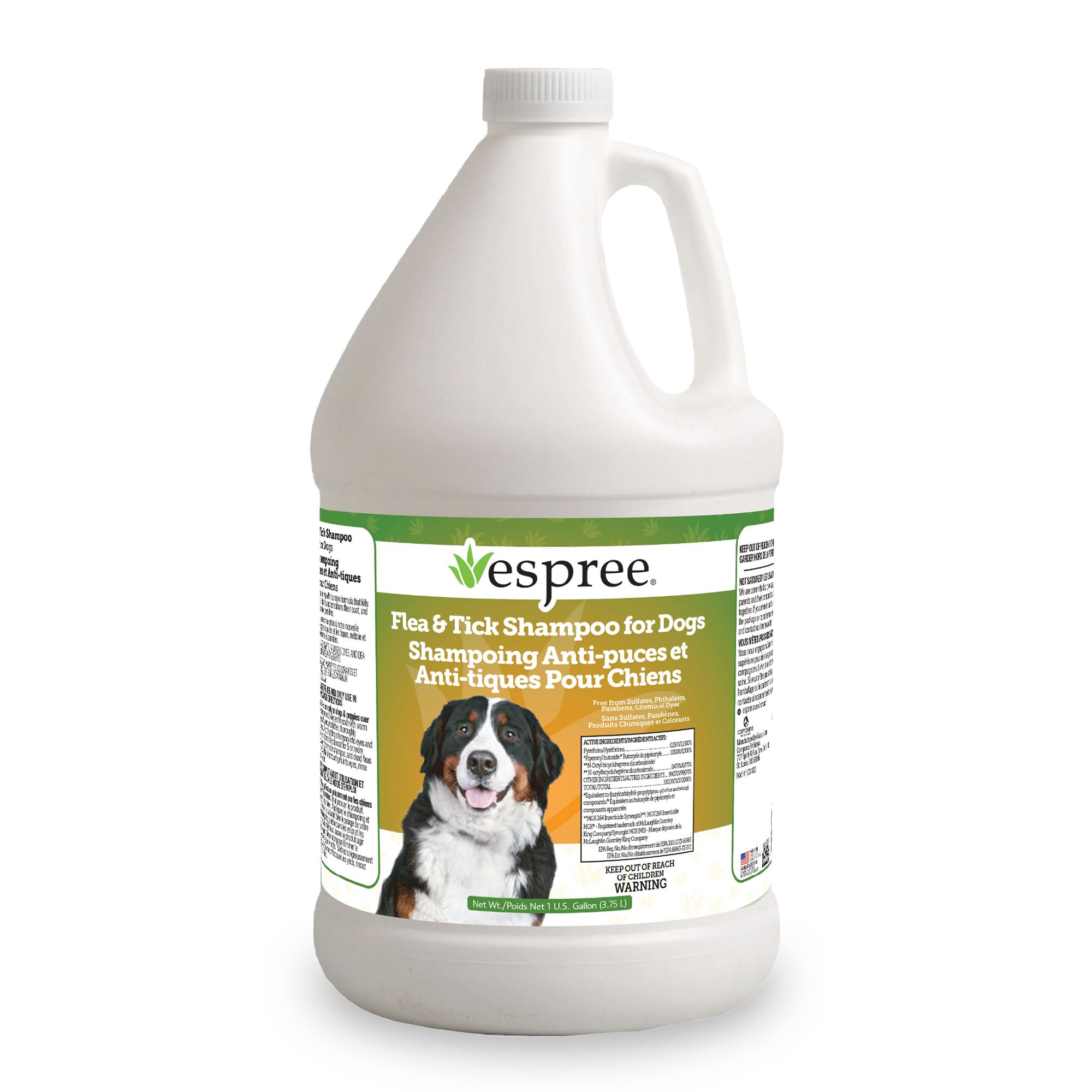 Espree Flea & Tick Dog Shampoo, Aloe Vera Based Formula, Made Without Sulfates, Parabens, Harsh Chemicals and Dyes, Pest Removal