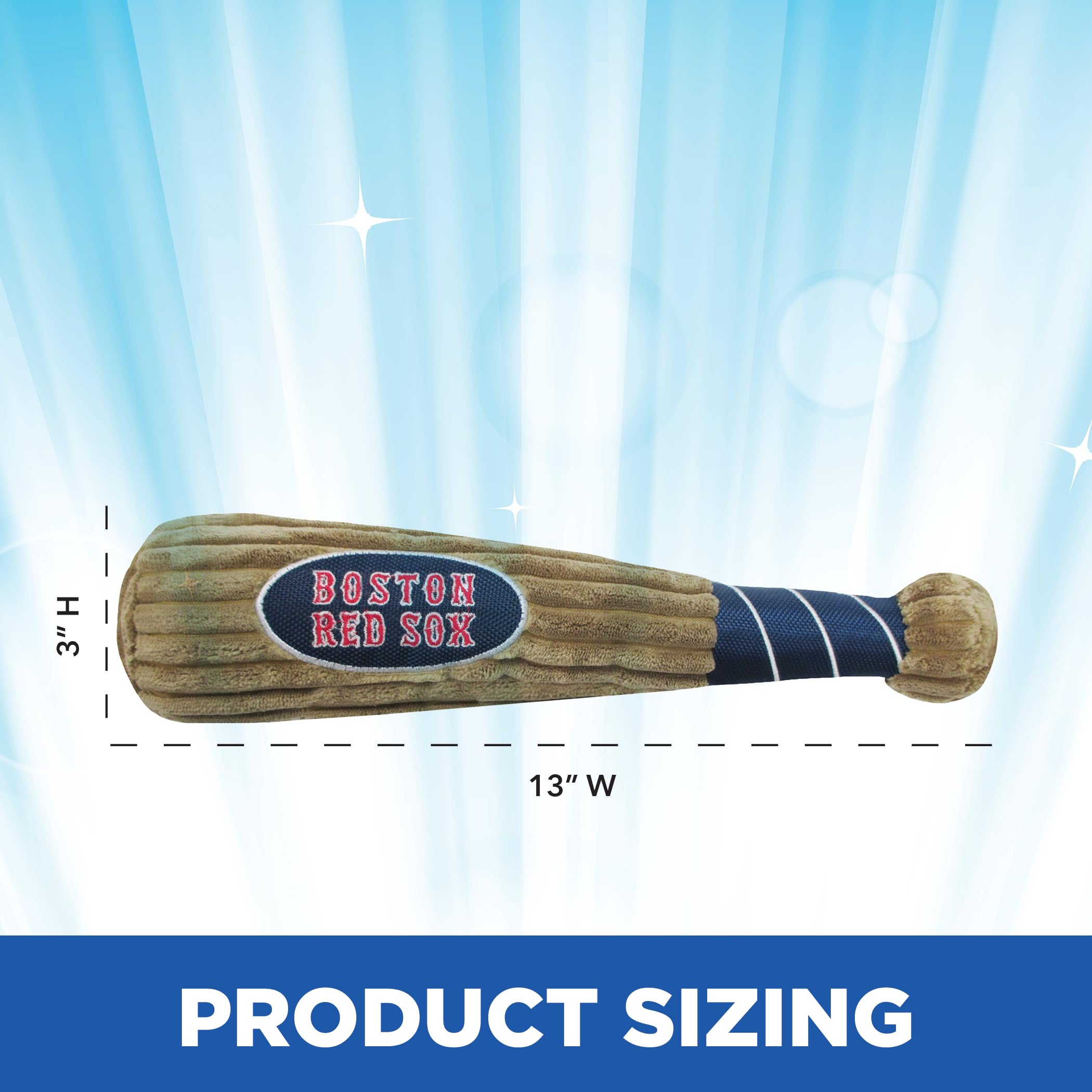 Mlb Boston Red Sox Baseball Bat Toy For Dogs & Cats. Soft Corduroy Plush Dog Toy With Inner Squeaker, Mlb Chew Toys For Dogs Or