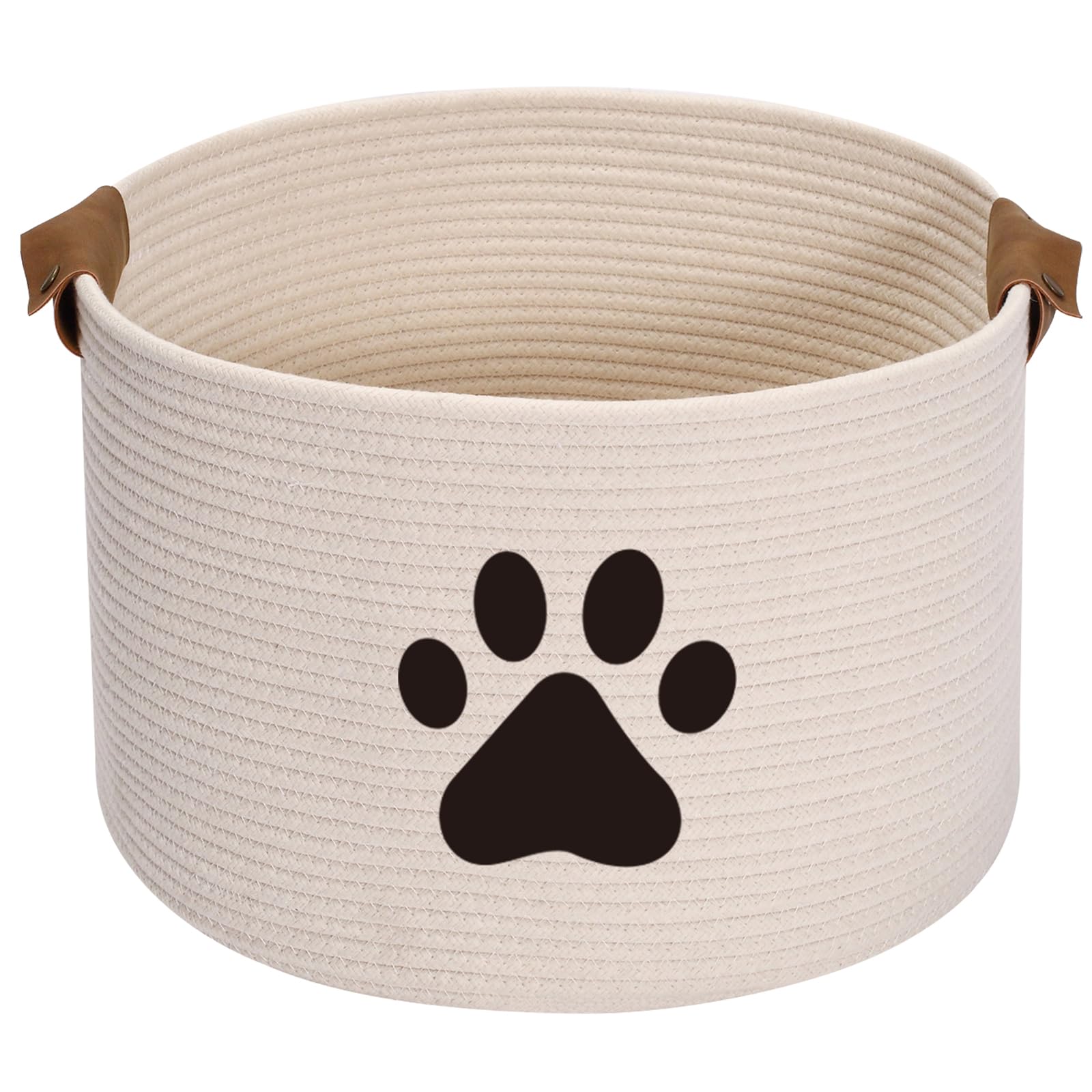 Morezi Dog Toy Bin Pet Cat Toy Box Baskets In Large Suff Storage - Perfect For Collect Toys, Grooming Stuff, Closthing, Diapers For Living Room, Playroom, Closet, Home - Beige
