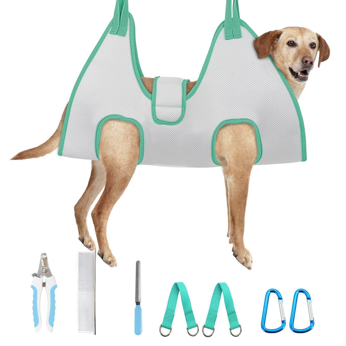 Supet Dog Grooming Hammock Harness For Medium Dogs, Relaxation Dog Sling For Nail Trimming With Thick Fabric Back Support, Helpe