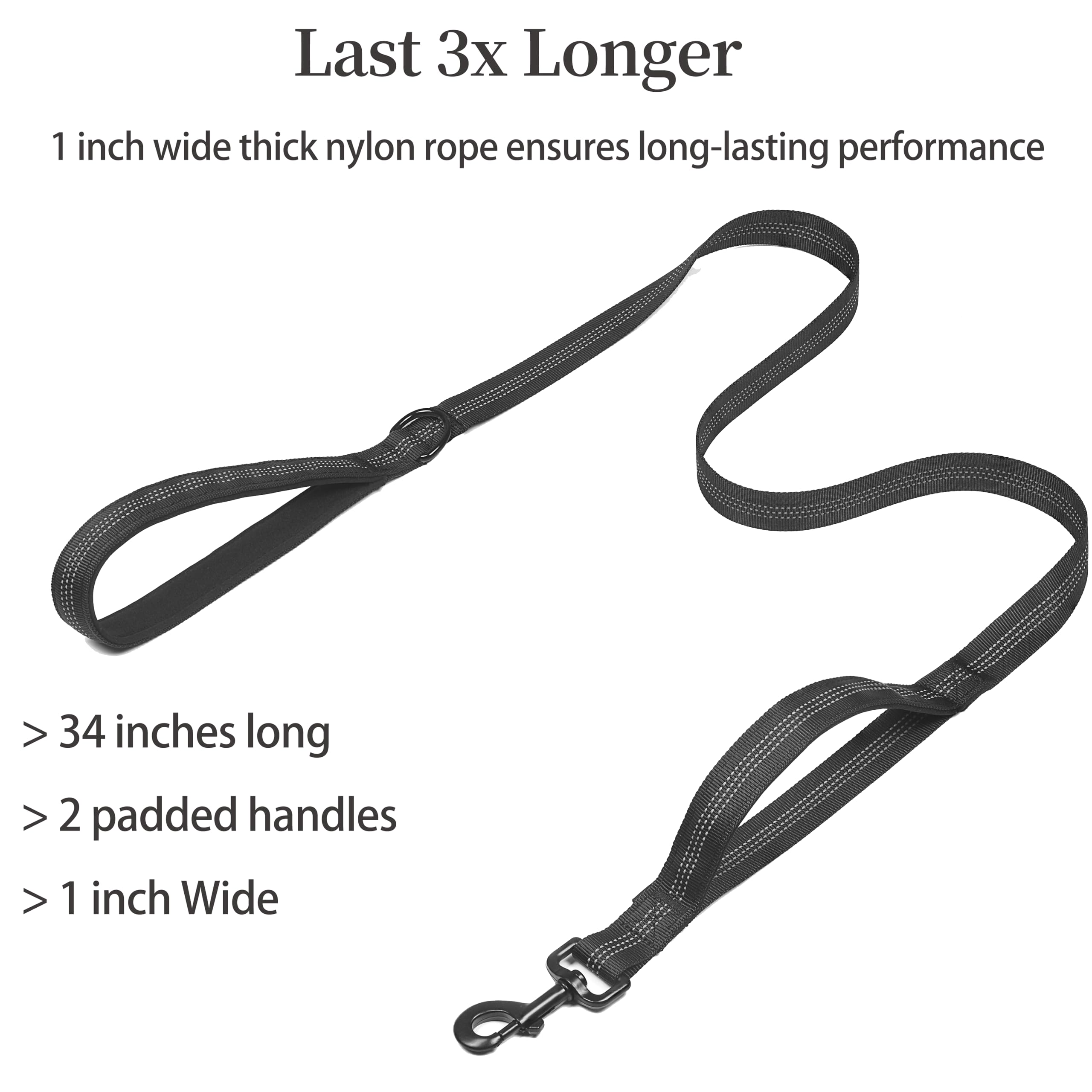Iyopets Dog Leash For 2 Dogs, Double Leash With Tangle Free Swivel And Reflective Bungee For Dual Small Medium Large Dogs (18~12
