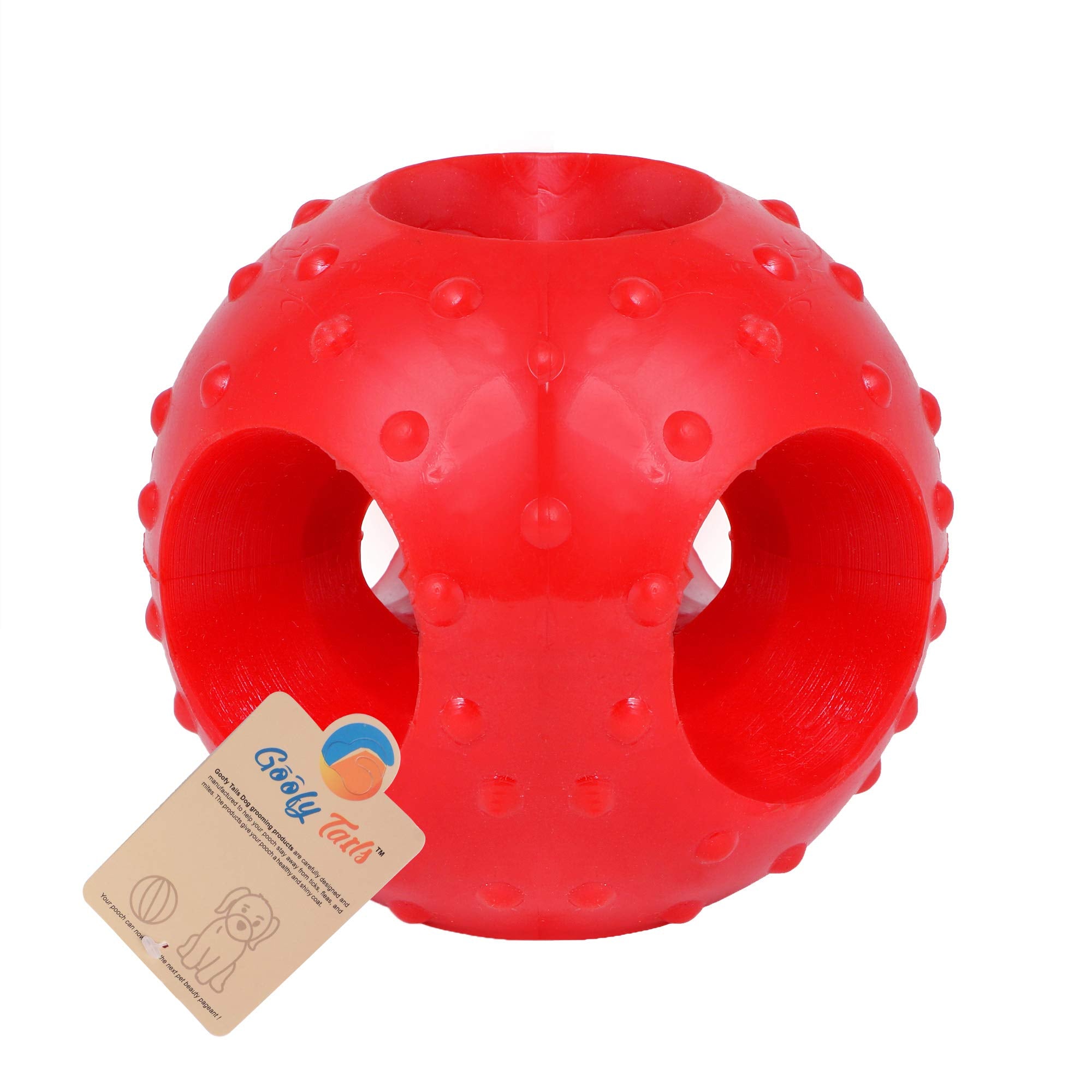Goofy Tails Dog Ball Dog Toys, Hole Ball (Large) Dog Toy Ball, Non Toxic Dog Toy for All Breeds, Rubber Chew Toys for Dogs, Idea