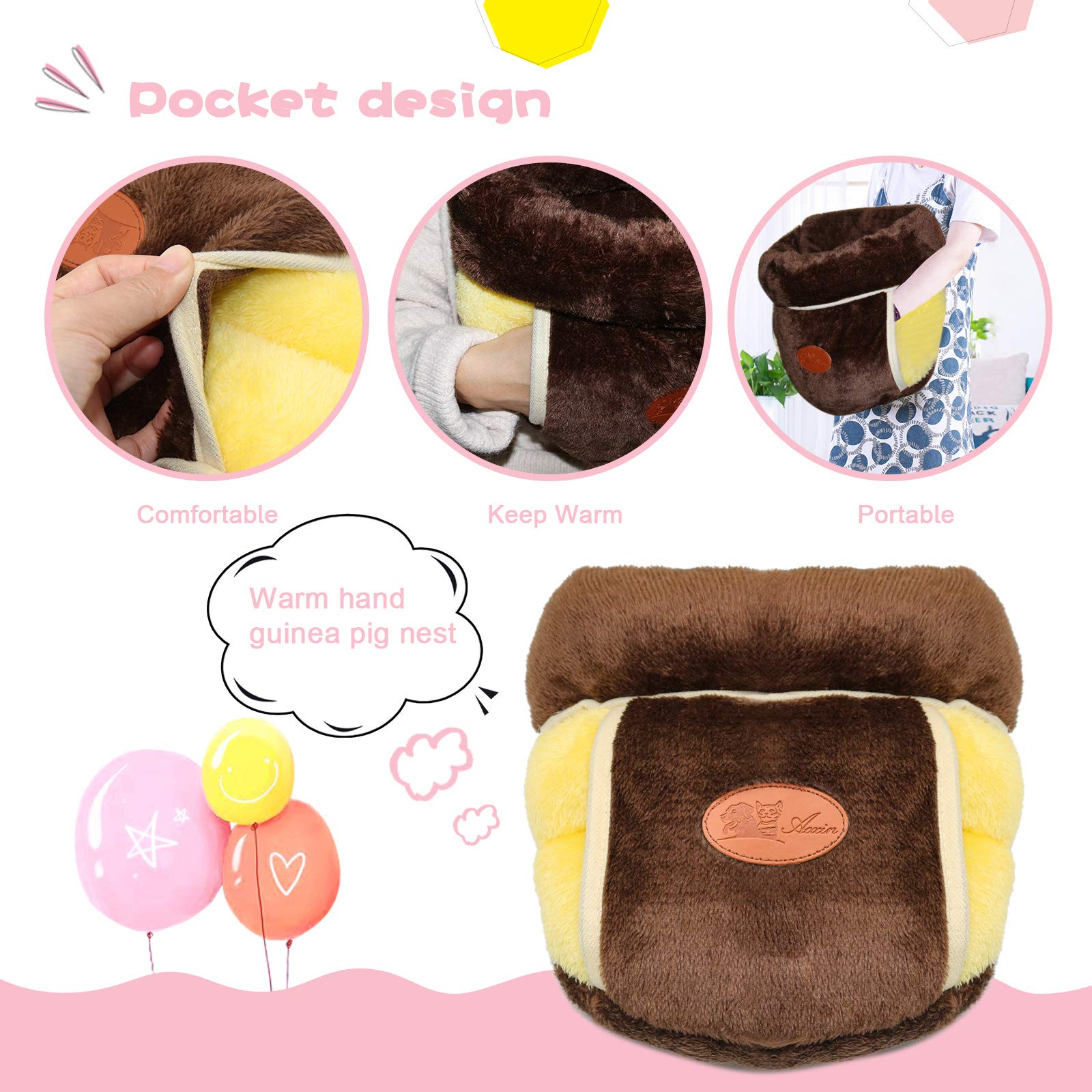 Yuepet Guinea Pig Bed Cuddle Cave Warm Fleece Cozy House Bedding Sleeping Cushion Cage Nest For Small Animal Squirrel Chinchilla