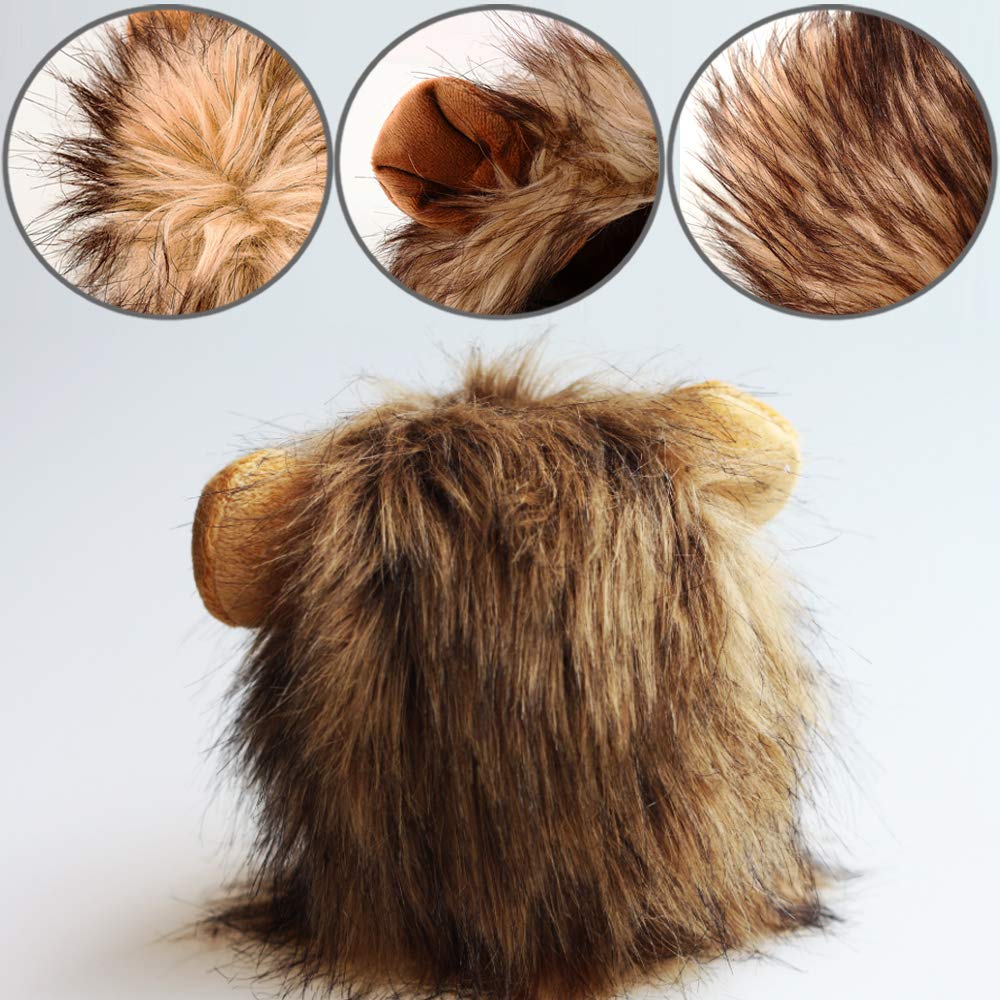 SNIK-S Cat Wigs Lion Mane Wig with Ears- Fancy Costume Hair Lion Hat for Halloween and Cosplay Party (S)