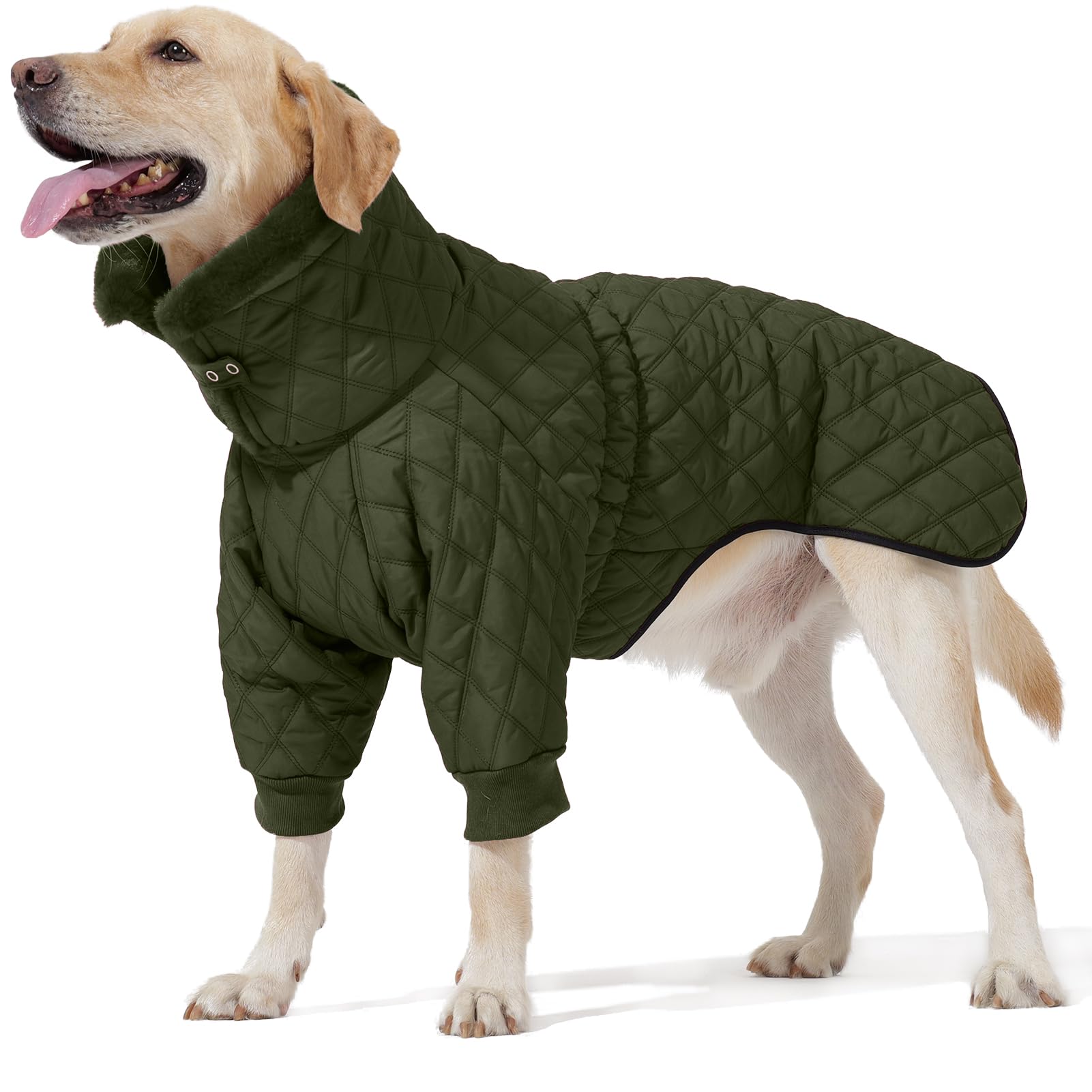 Warm Coat With Double Zipper, Winter Clothes For Small Medium Large Dogs, Turtleneck Puffer Jacket, Two Legs Cold Weather Coats,