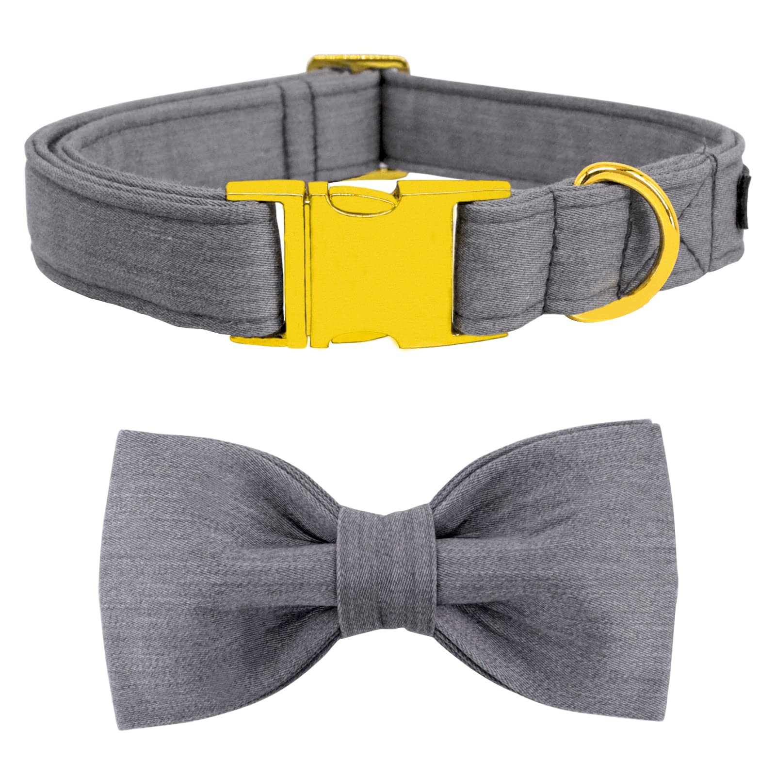 Maca Bates Dog Collar With Bow Bowtie For Dogs Solid Colors Sailor Bow Tie Adjustable Breakaway Grey Collars Accessories Birthda