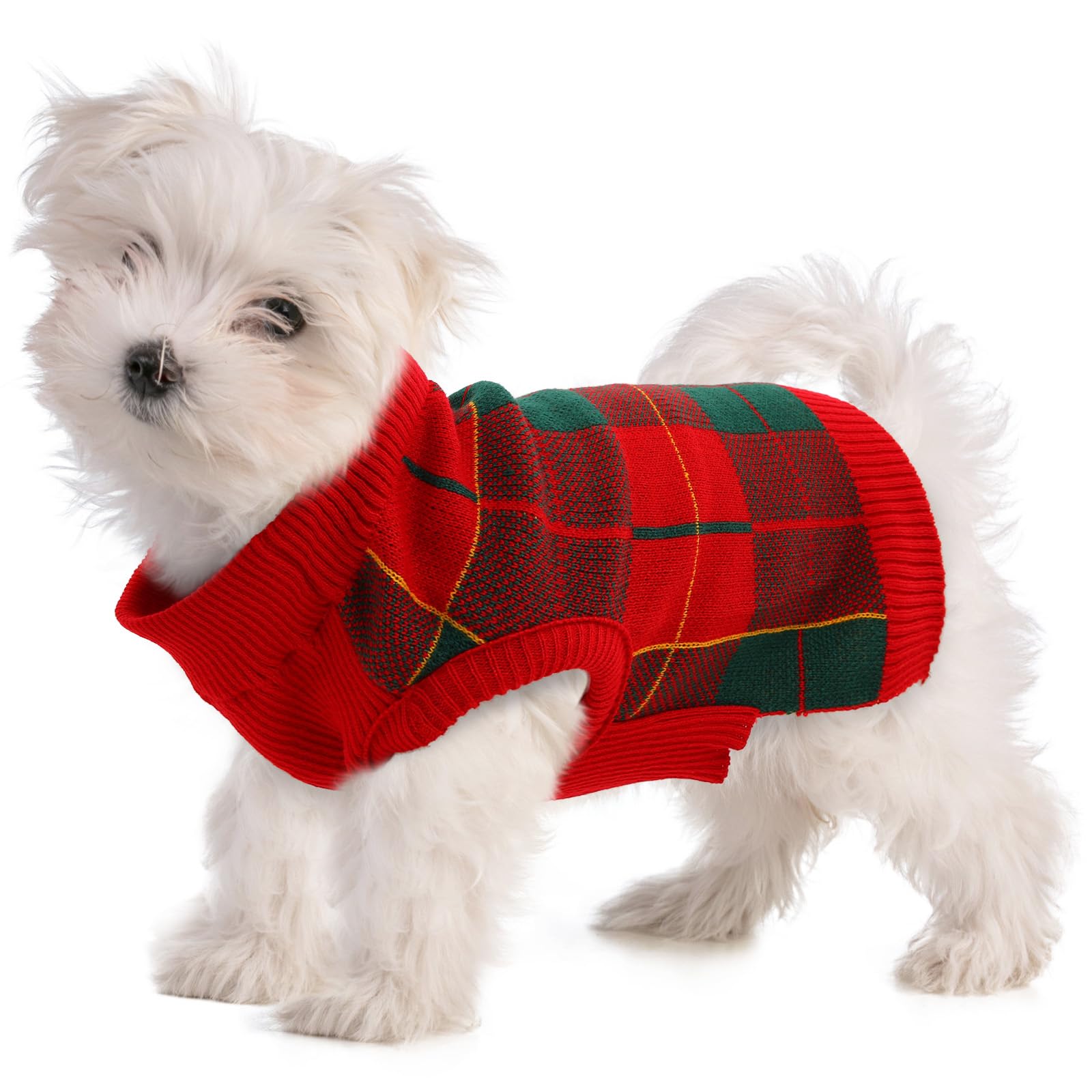 Qbleev Dog Sweater For Small Dogs, Dog Christmas Sweater Vest Knitwear Puppy Sweaters Warm Winter Pet Sweaters Fall Dog Sweaters