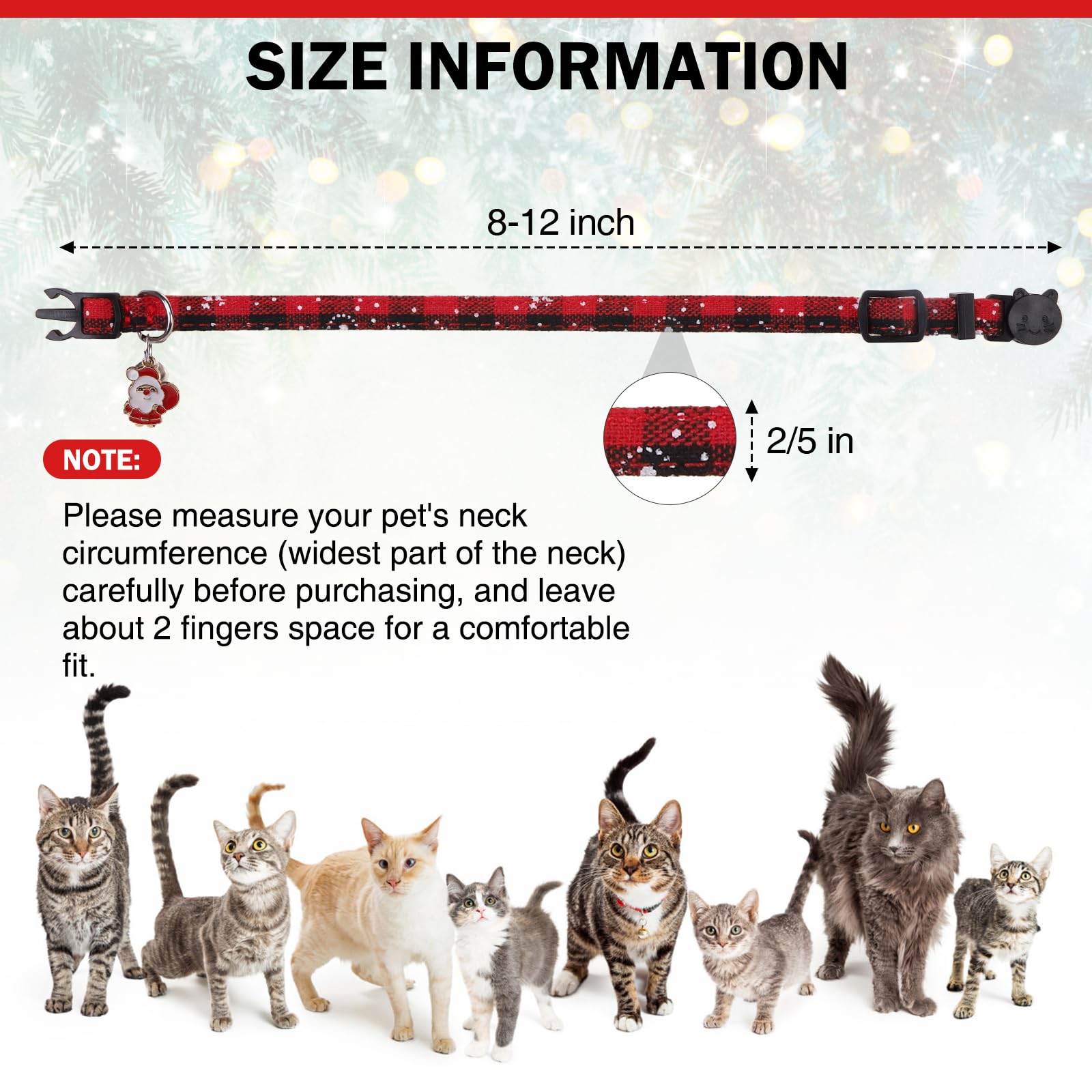 Dillybud Christmas Cat Collar With Bells & Cute Pendant - Breakaway With Removable Bow Tie For Girl Boy Cats, 2 Pack Holiday Kit