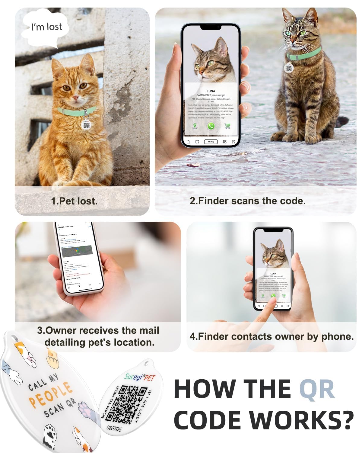 Cat Collar With Bell For Girl & Boy Cats - Non Breakaway Stretch Elastic Quick Release, Lightweight Kitten Collar, Adjustable &