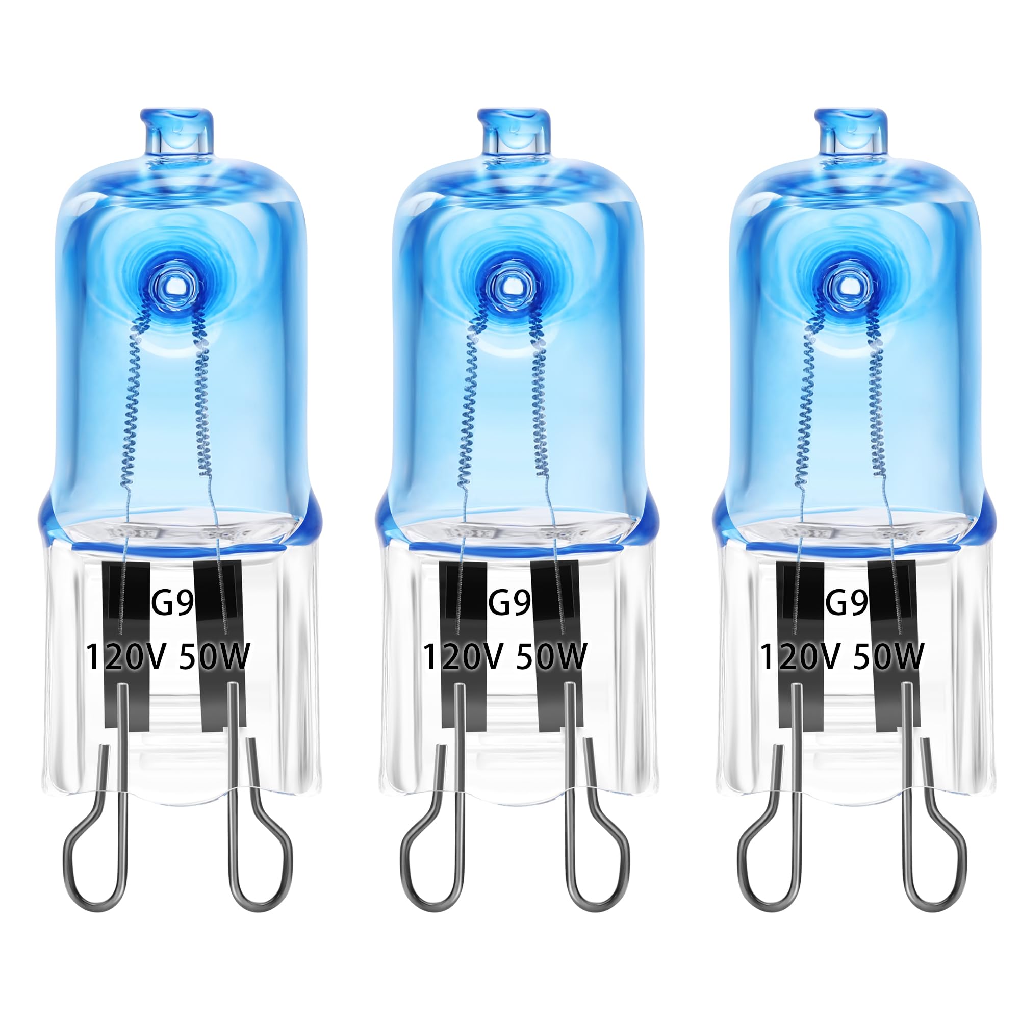 3 Pack UVA UVB Reptile Light Halogen Bulbs Beads Heat Lamp (50 Watt) Day Blue