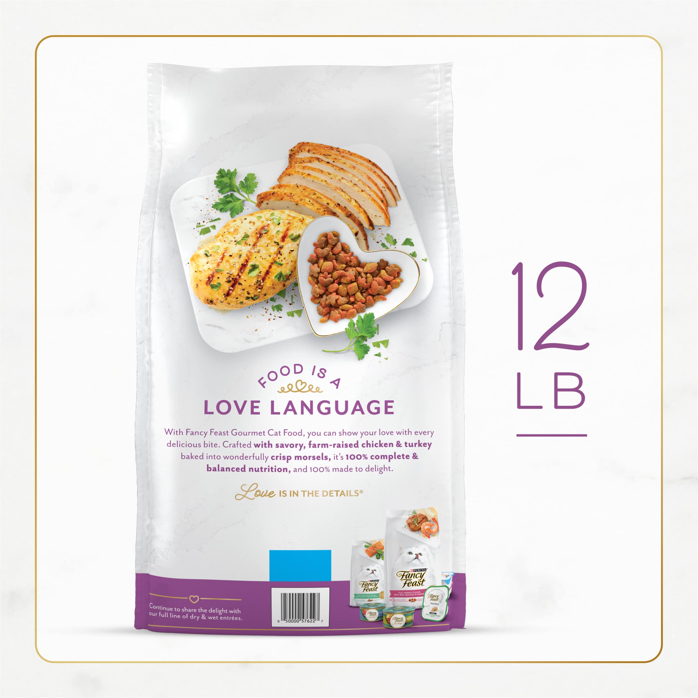 Fancy Feast Dry Cat Food with Chicken & Turkey - 12 lb Bag - Savory Flavor