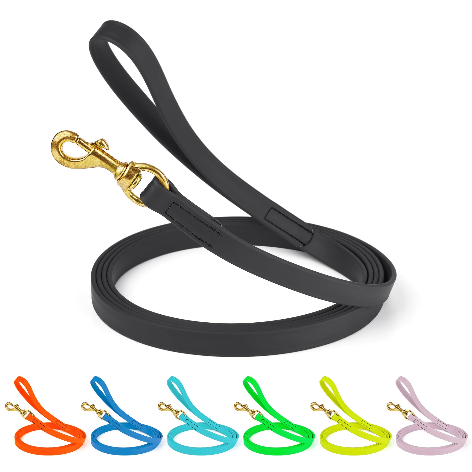 Viper Biothane Working Tracking Lead Leash Long Line For Dogs 2 Colors And 6 Sizes,Black, 3/4'' X 33Ft