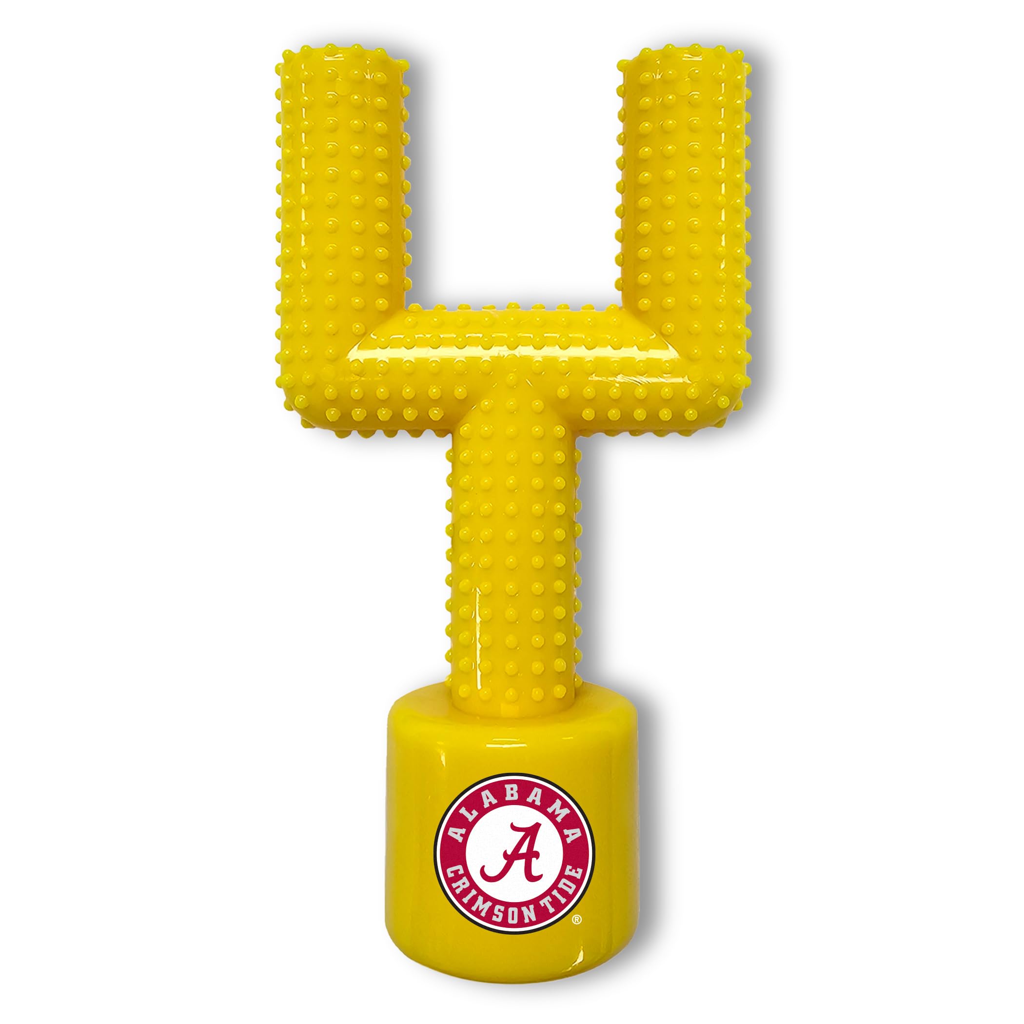 Ncaa Alabama Crimson Tide Mega-Chew Hard Nylon Bacon-Flavored Dog Bone Football Goal-Post Chew Toy. Interactive, Tasty & Fun Dog