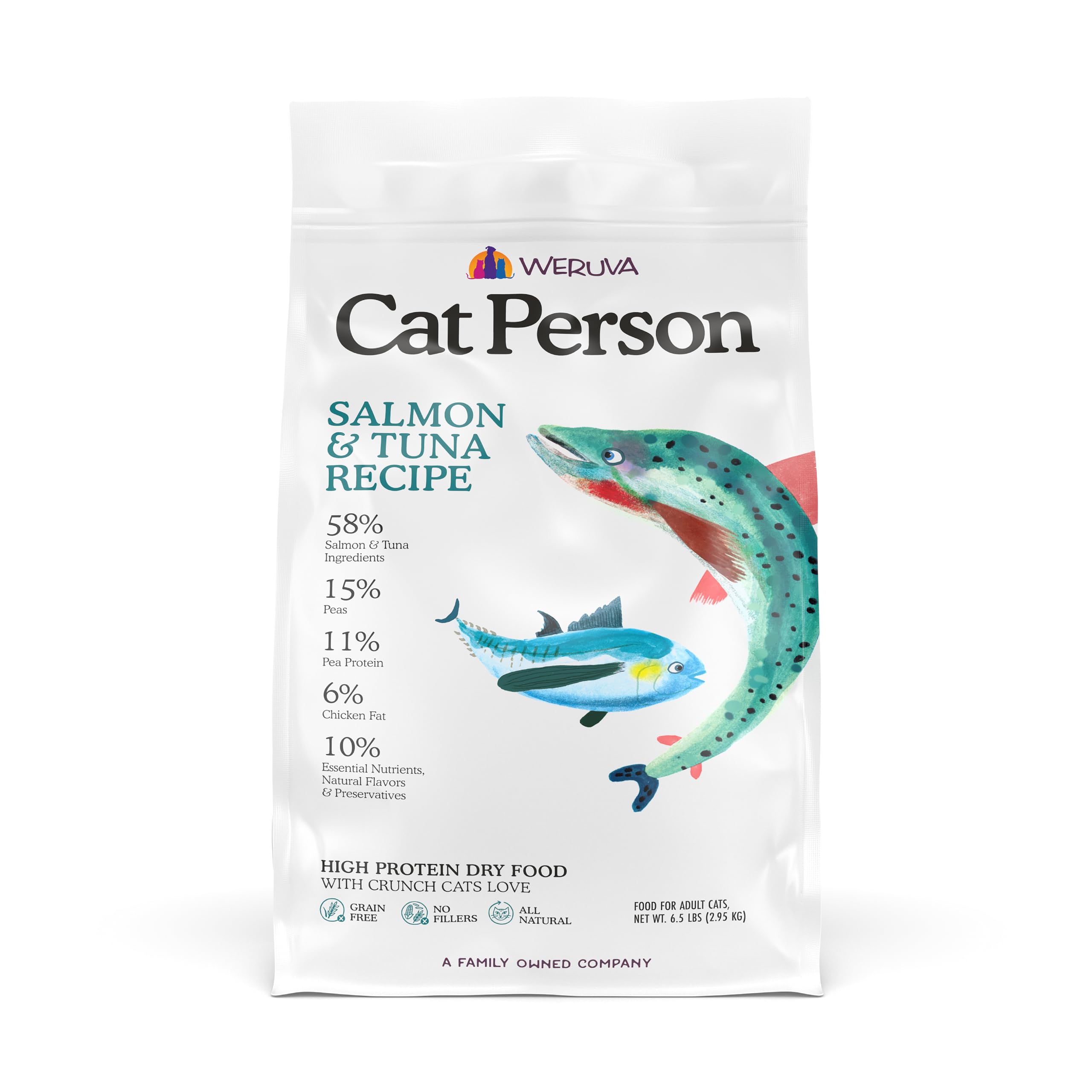 Cat Person, Salmon and Tuna Dry Cat Food, 6.5lb Bag