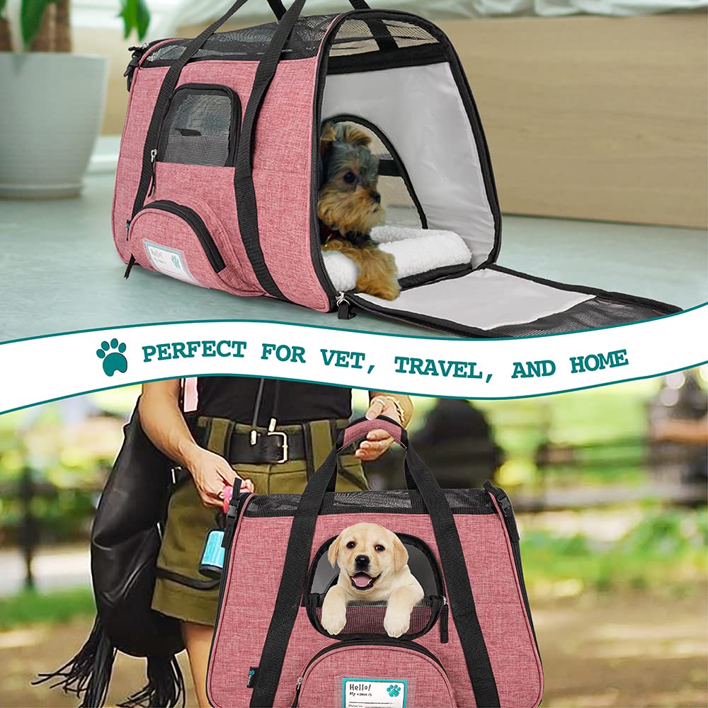 Petami Airline Approved Pet Carrier For Cat, Soft Sided Dog Carrier Small Dog, Cat Travel Supply Accessories Indoor Cats, Ventil