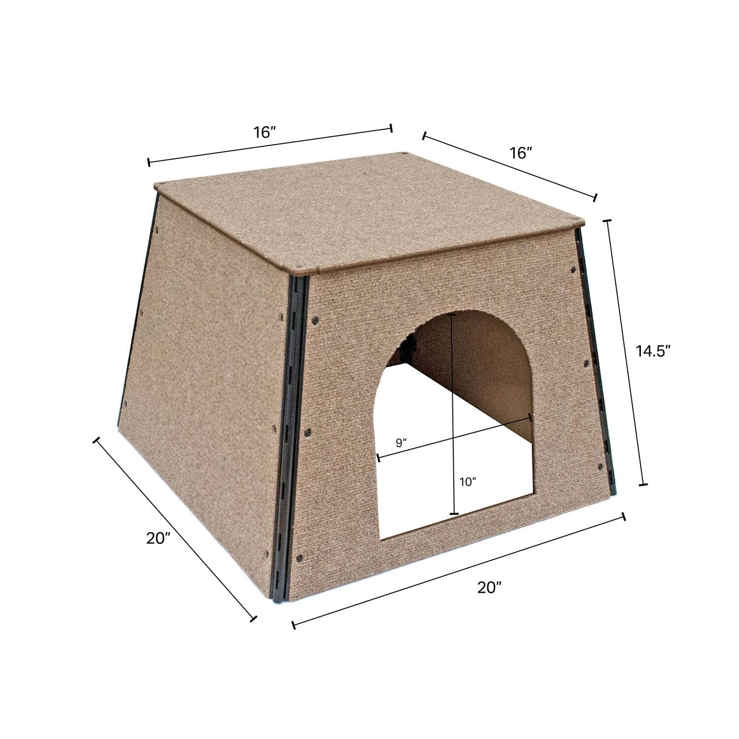 Happystack Model DHTAN Small Dog House in Tan Indoor/Outdoor Carpet