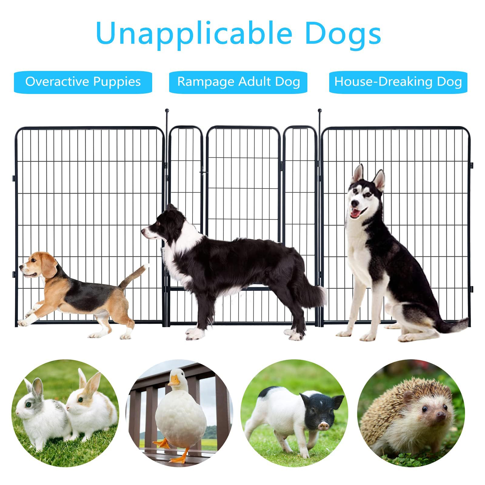 Gdkasrny Dog Playpen Portable Exercise Fence Heavy Duty Metal Pet Playpen Indoor Outdoor Pet Playpen For Small Medium Large Dogs