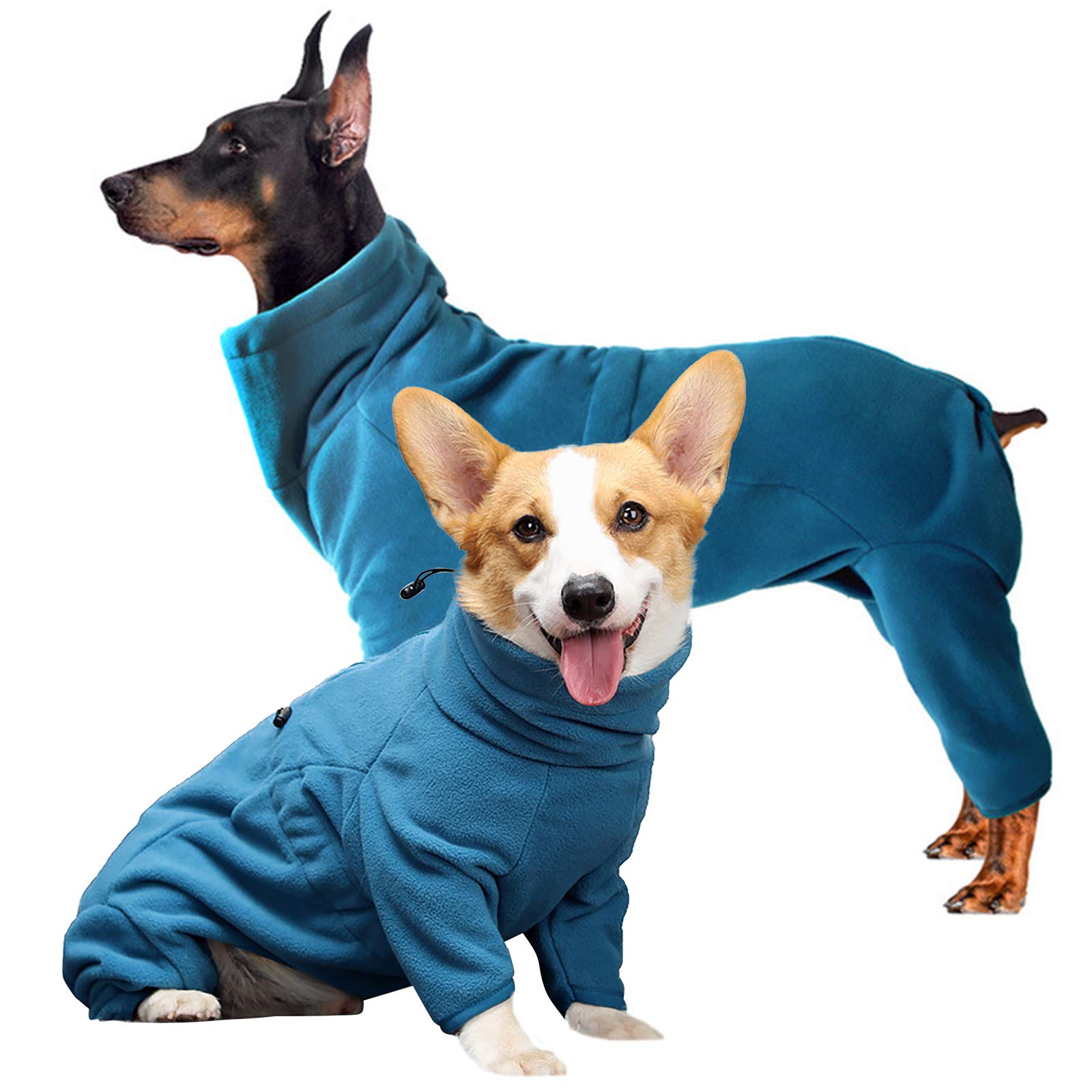 Rozkitch Dog Winter Coat Soft Fleece Pullover Pajamas, Pet Windproof Warm Cold Weather Jacket Vest Cozy Onesie Jumpsuit Apparel 