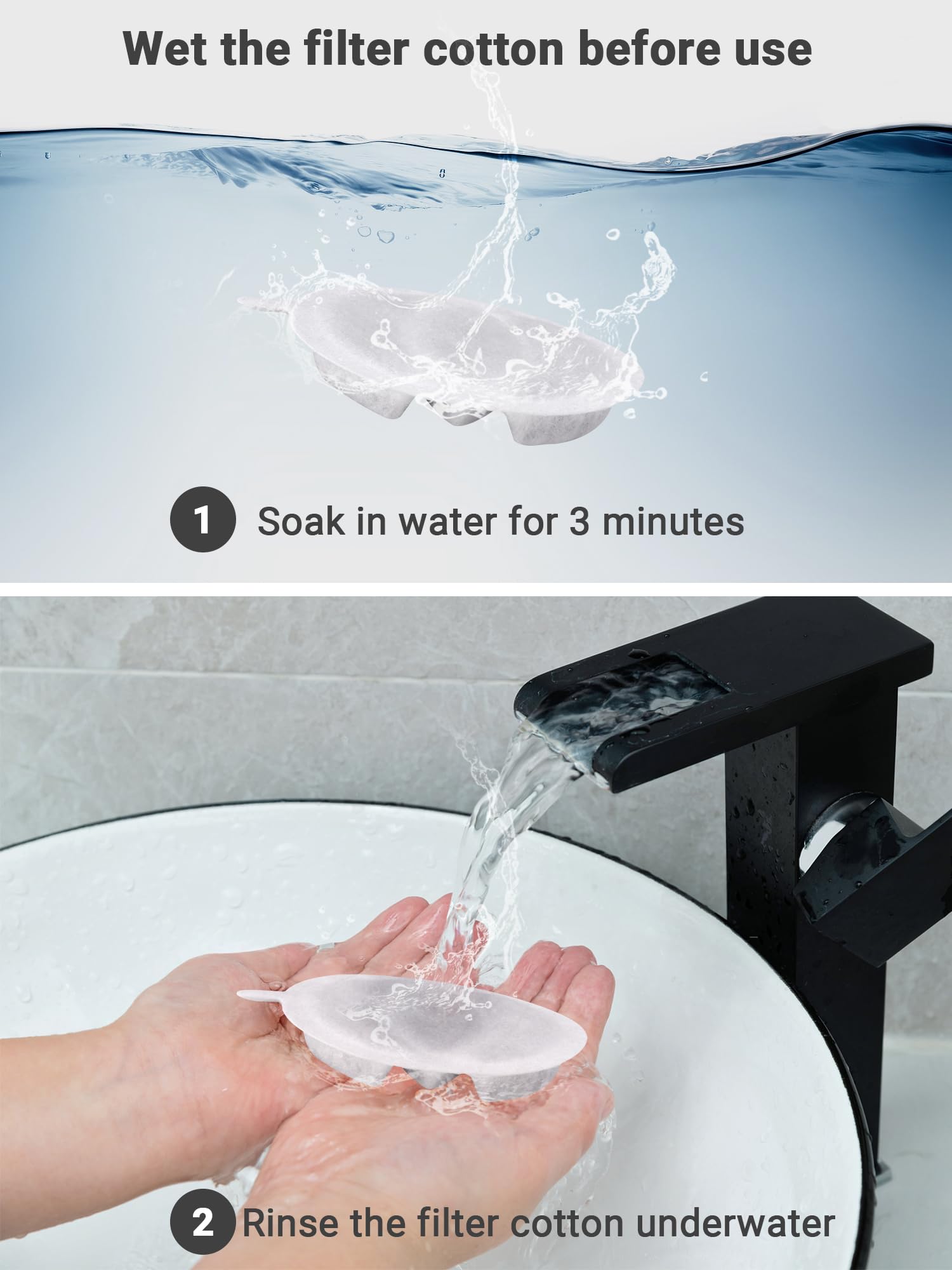 Kastty Cat Fountain Filter Replacement - 3.5L Activated Carbon Fountain Filter, 16 Pack With 2 Cotton