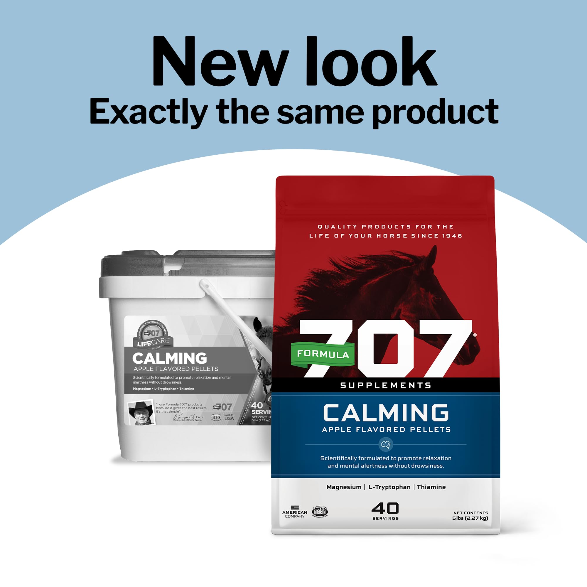 Formula 707 Calming Equine Supplement 5LB Bag - Anxiety Relief and Enhanced Focus for Horses - L-Tryptophan, Thiamine & Magnesiu