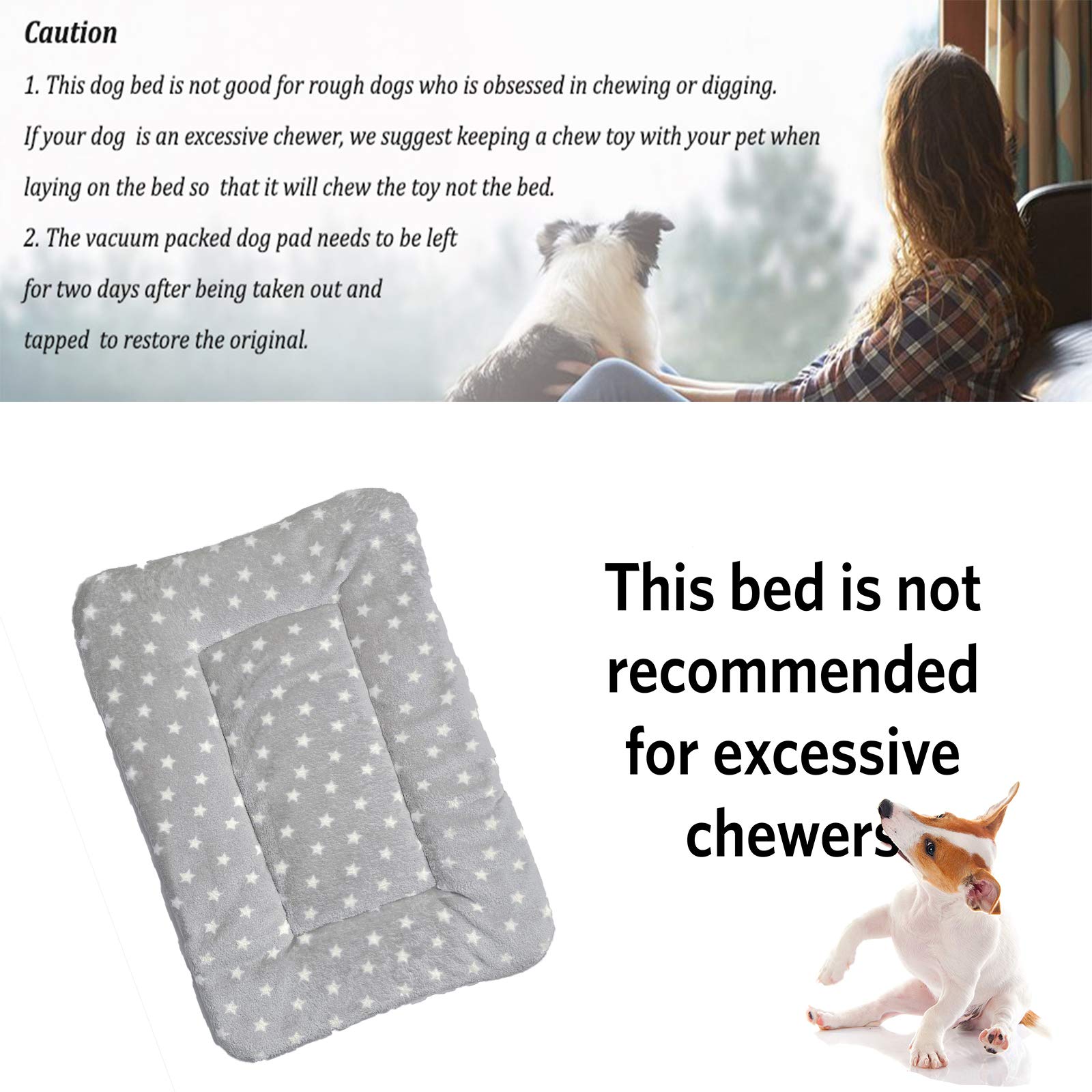 Homereign 2 Pcs Pet Bed Mats. Ultra Soft Pet (Dog/Cat) Bed With Cute Prints. Reversible Faux Lambswool Kennel Pad For Medium Small Dogs And Cats. Machine Washable Pet Bed.