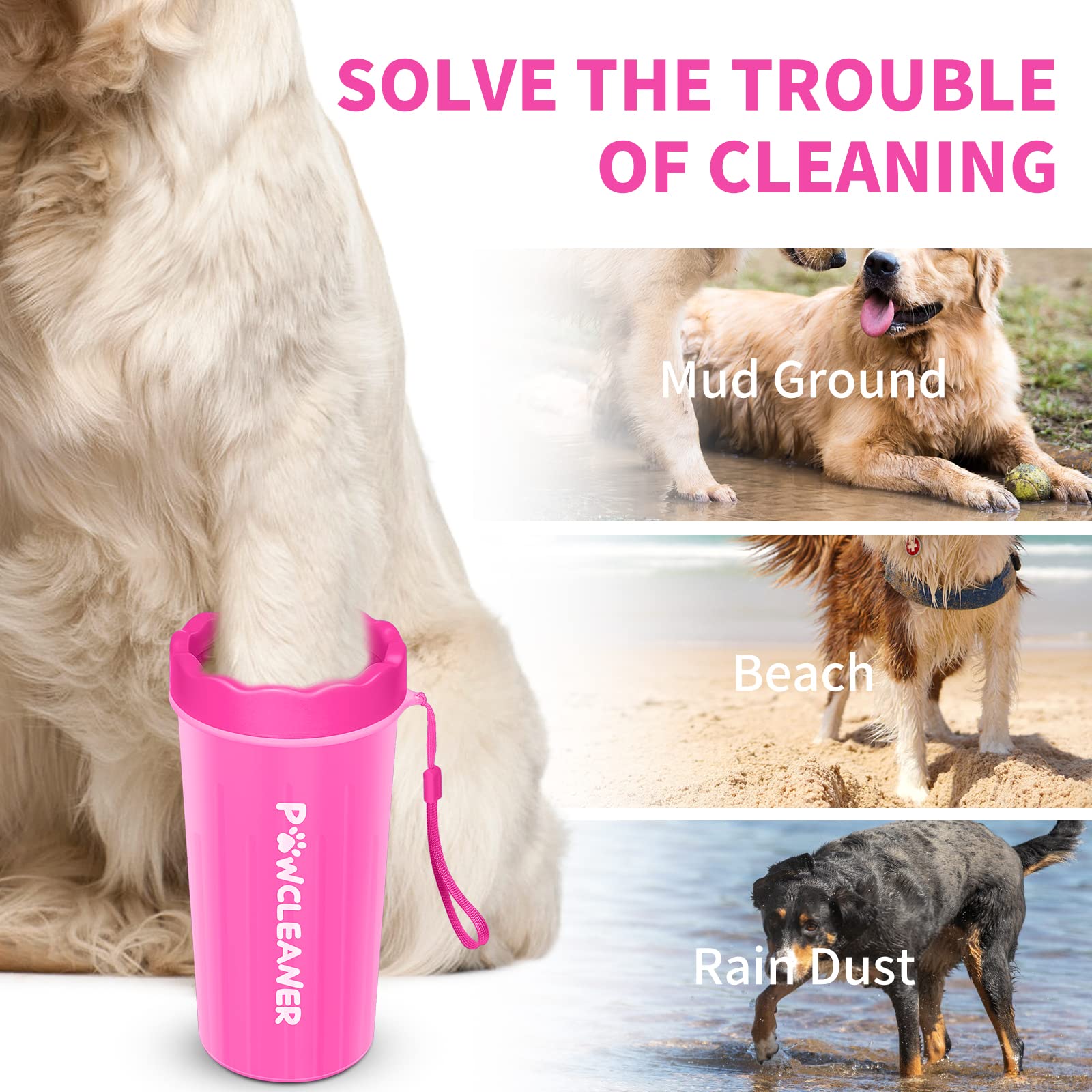 Dog Paw Cleaner Big Pink