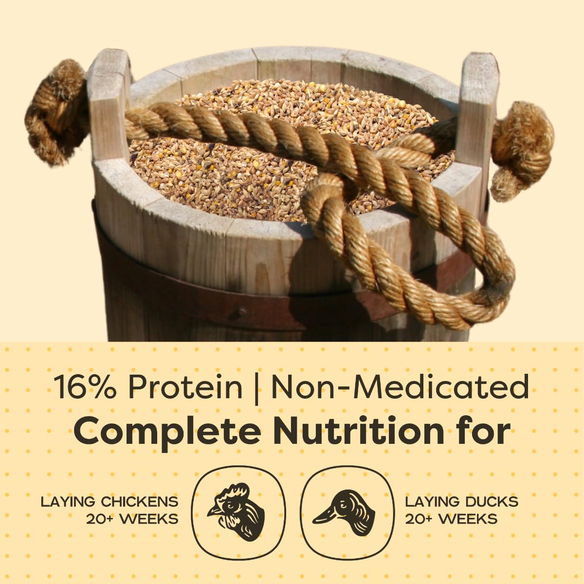 Scratch and Peck Feeds Organic Layer Chicken Feed with Corn for Chickens and Ducks - 25-lbs - Non-GMO Project Verified, Always S