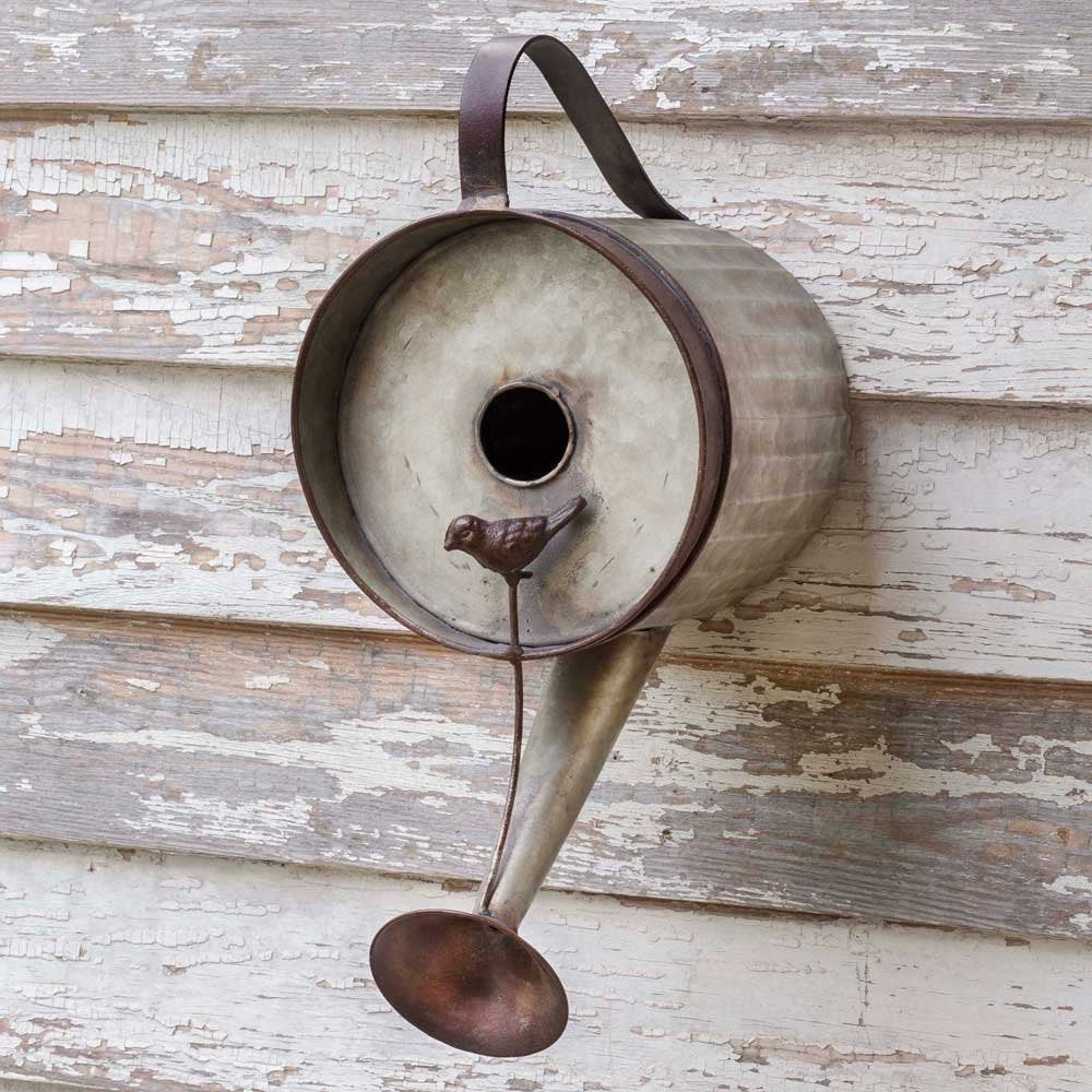 Watering Can Birdhouse Rustic Country Theme Outdoor Farmhouse Garden Decor