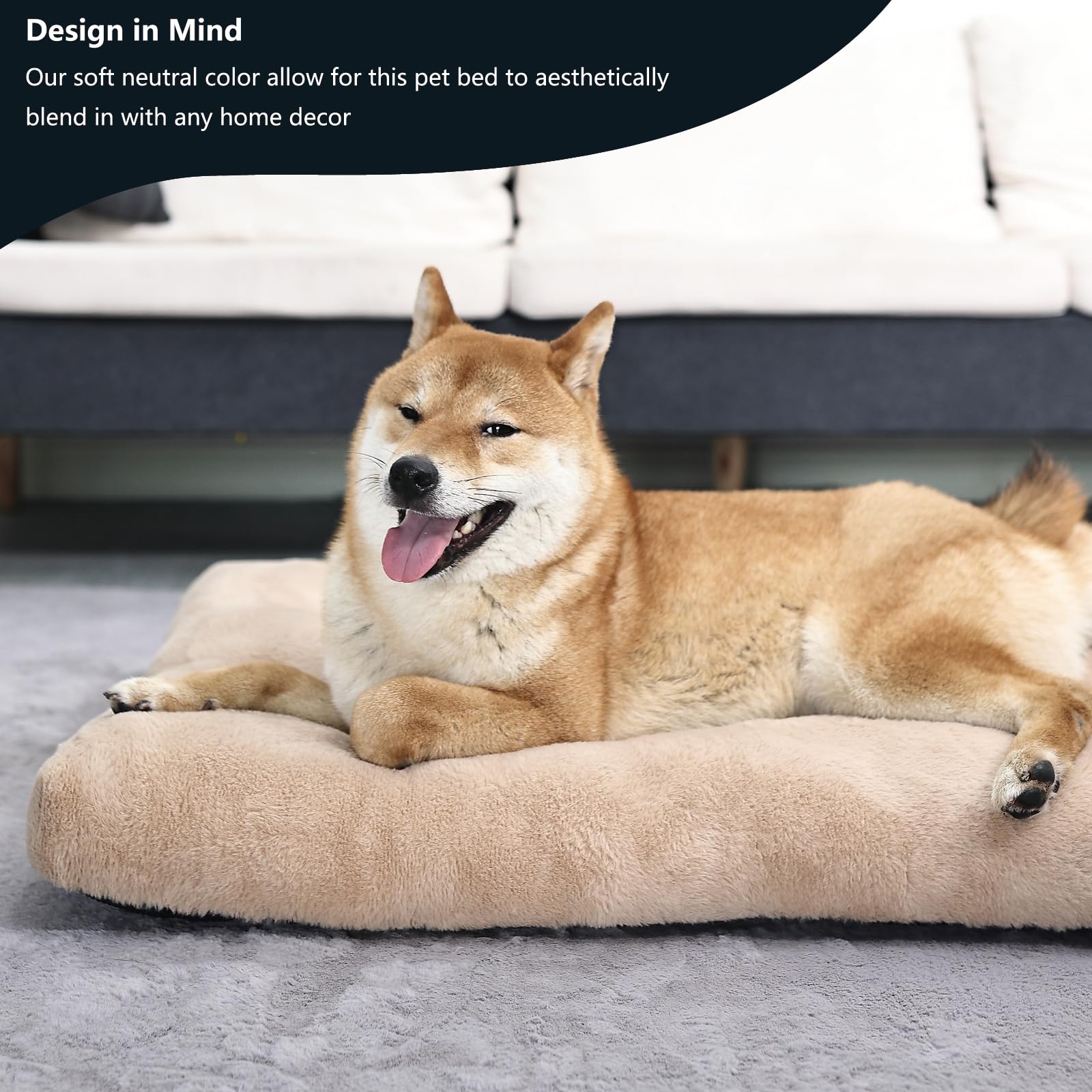 Dog Beds For Large Sized Dog Washable Fit Metal Crates Machine Washable 36 Inch Pet Crate Pad With Anti-Slip Bottom,Extra Soft K