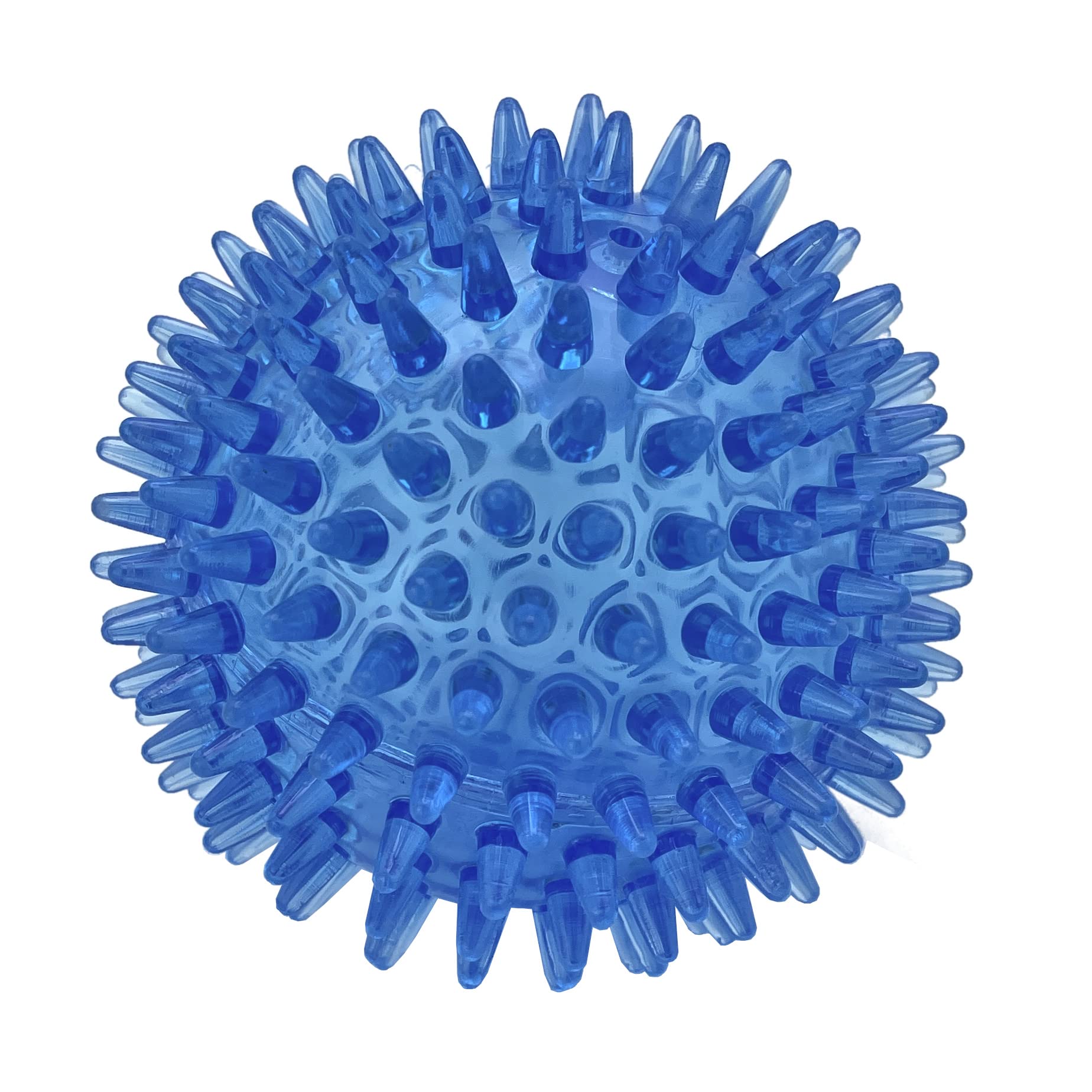 Cutie'S Petbox Squeaky Rubber Spike Toy Ball For Medium, Large Dogs (3.5 Inch, Blue)