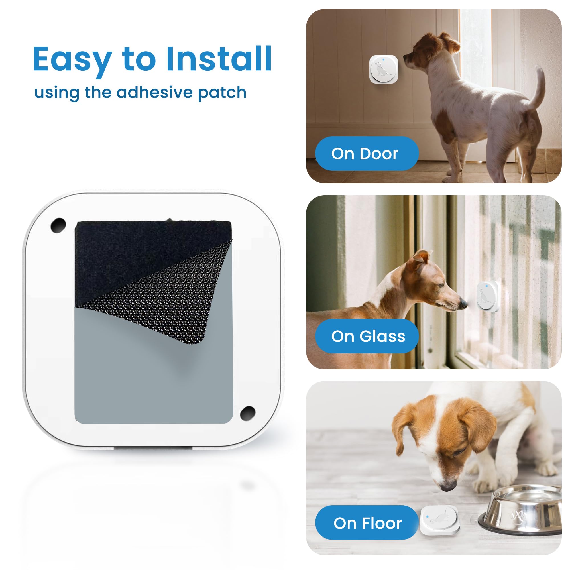 Hathever Dog Door Bell - Wireless Potty Training System, 1000ft Range, IP65 Waterproof, White, Model PB-21B, 1 Receiver + 2 Buttons
