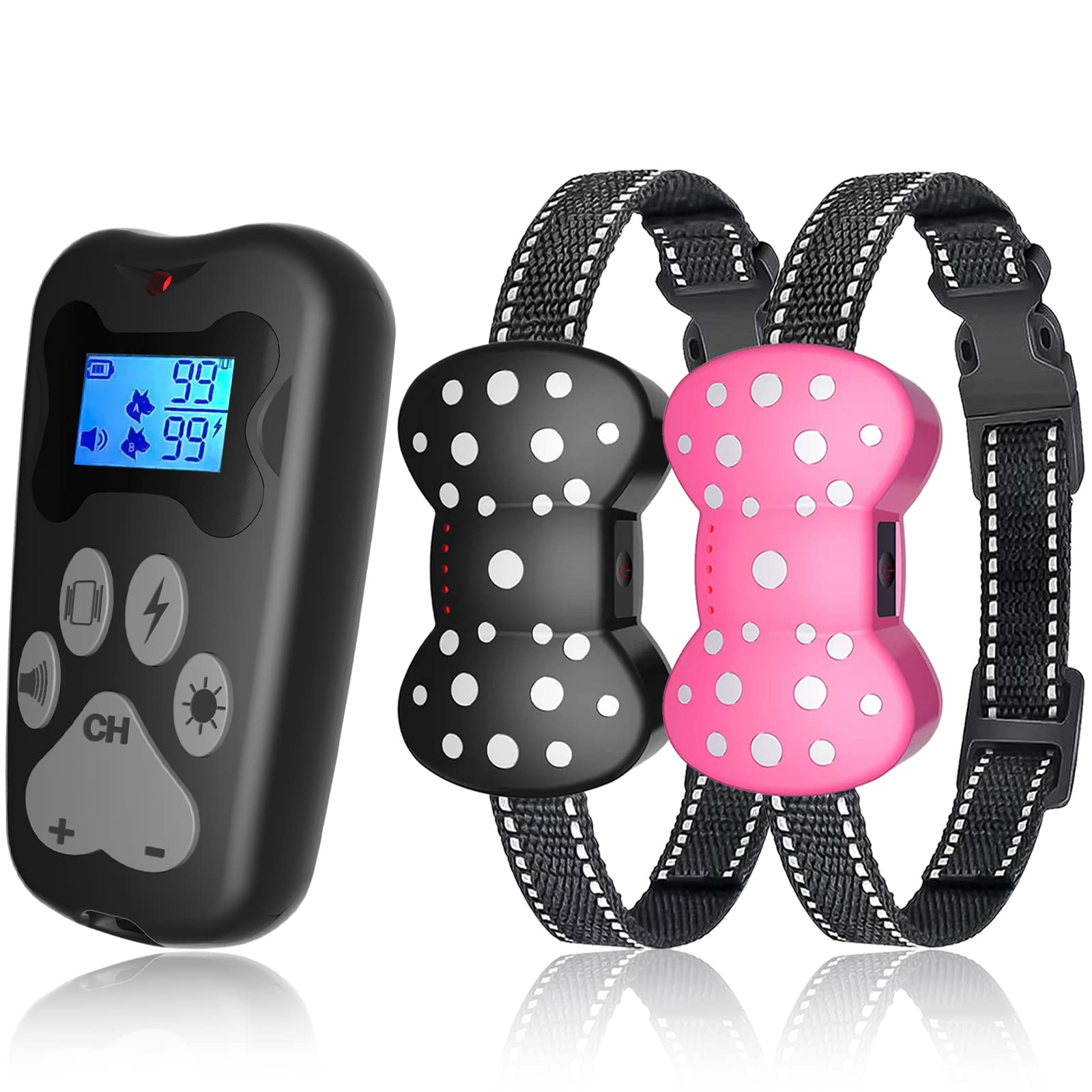 Shock Collar For 2 Dogs, Rechargeable Electric Dog Training Collar, 3000Ft Remote Range Dog Training Collar With Beep Vibration And Shock, For Small Medium Large Dogs