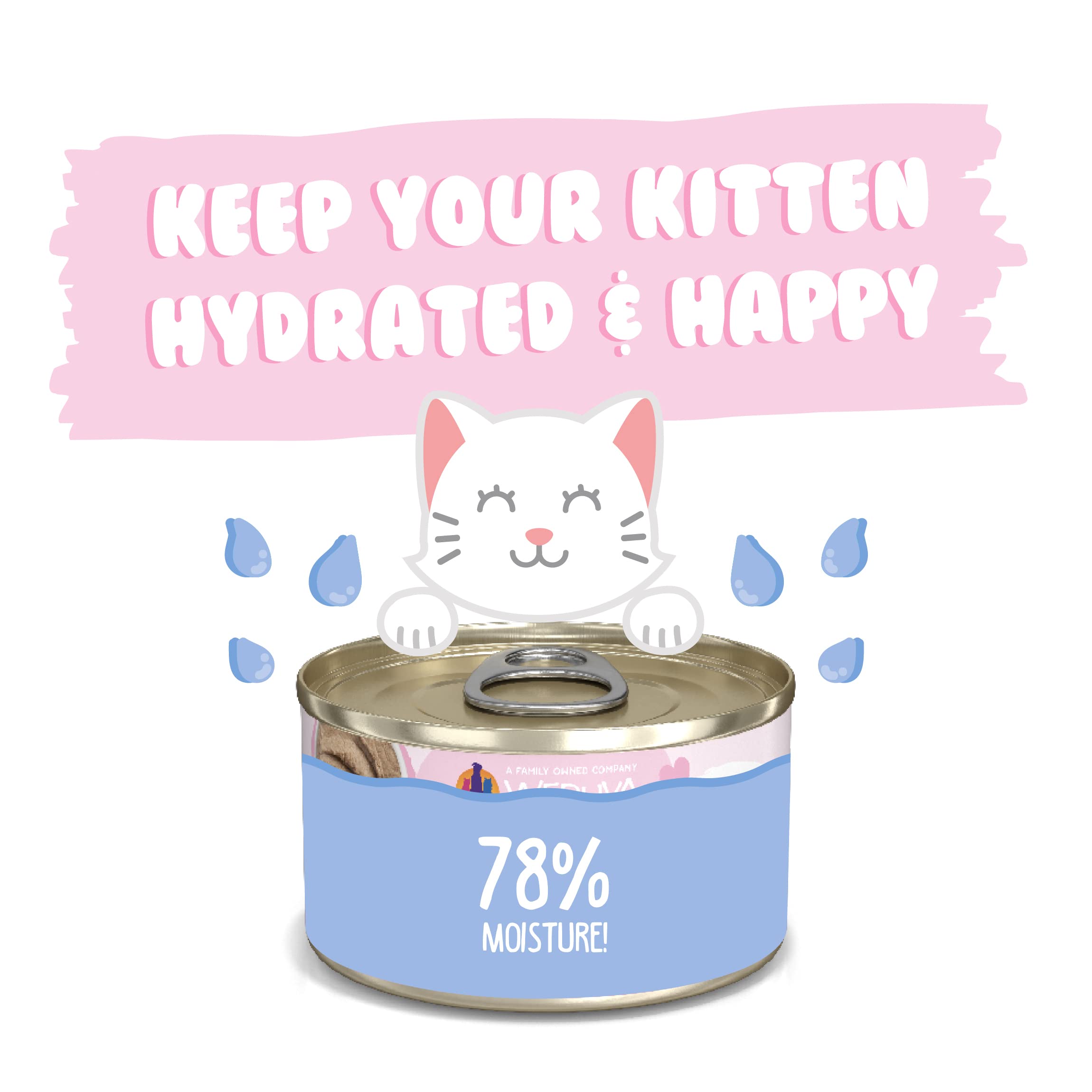 Weruva Kitten, Chicken Breast Formula in a Hydrating Pur  e, 3oz Can (Pack of 12)