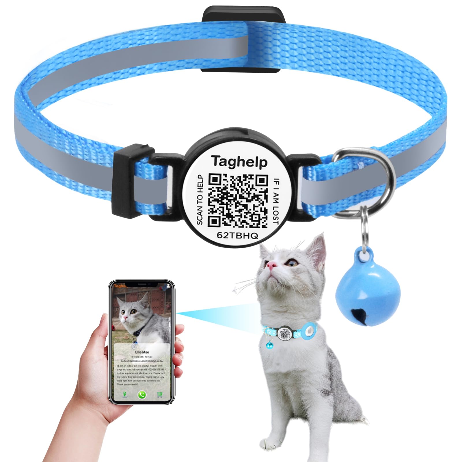 Upgraded Version - Reflective Cat Collar With Bell, Solid & Safe Collars For Cats, Nylon, Mixed Colors, Pet Collar, Breakaway Ca