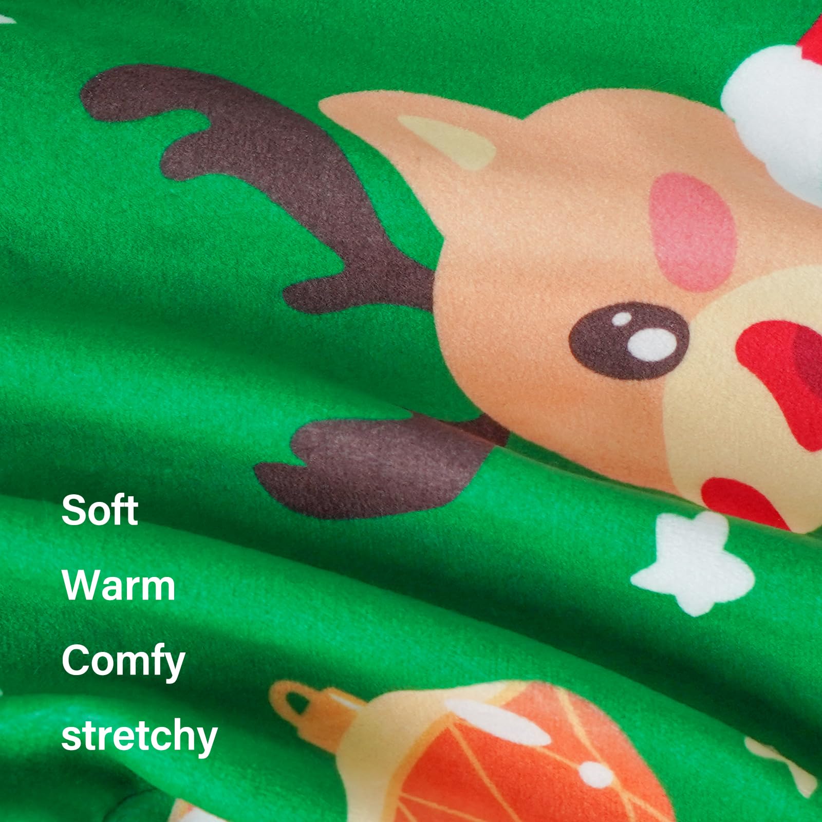 KYEESE Dog Christmas Velvet Outfit - Soft Stretchy Dog Pajamas for Small Dogs